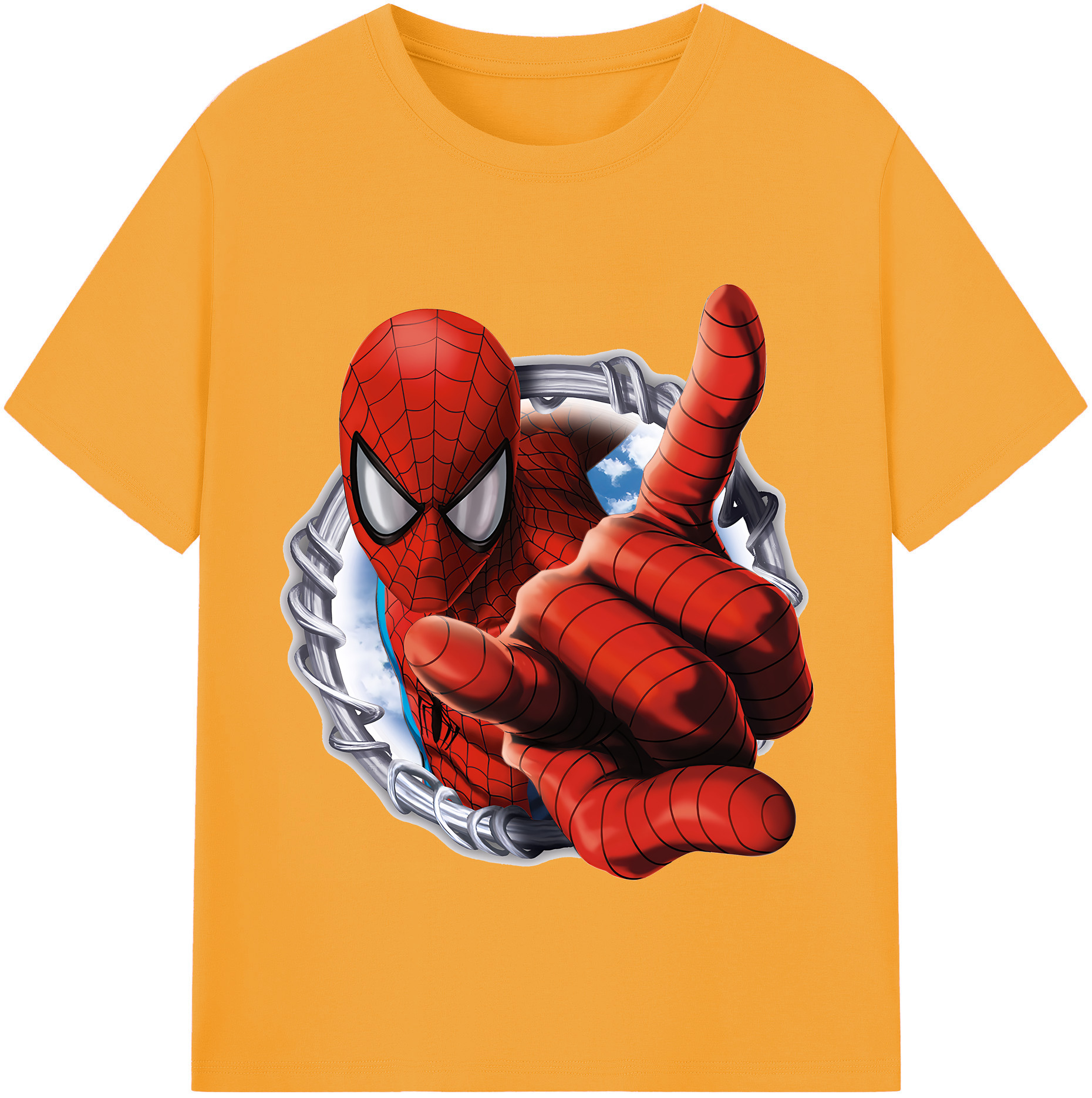 （画像用） Spider Man スパイダーマン レディースカジュアルプリントTシャツ（綿100％）