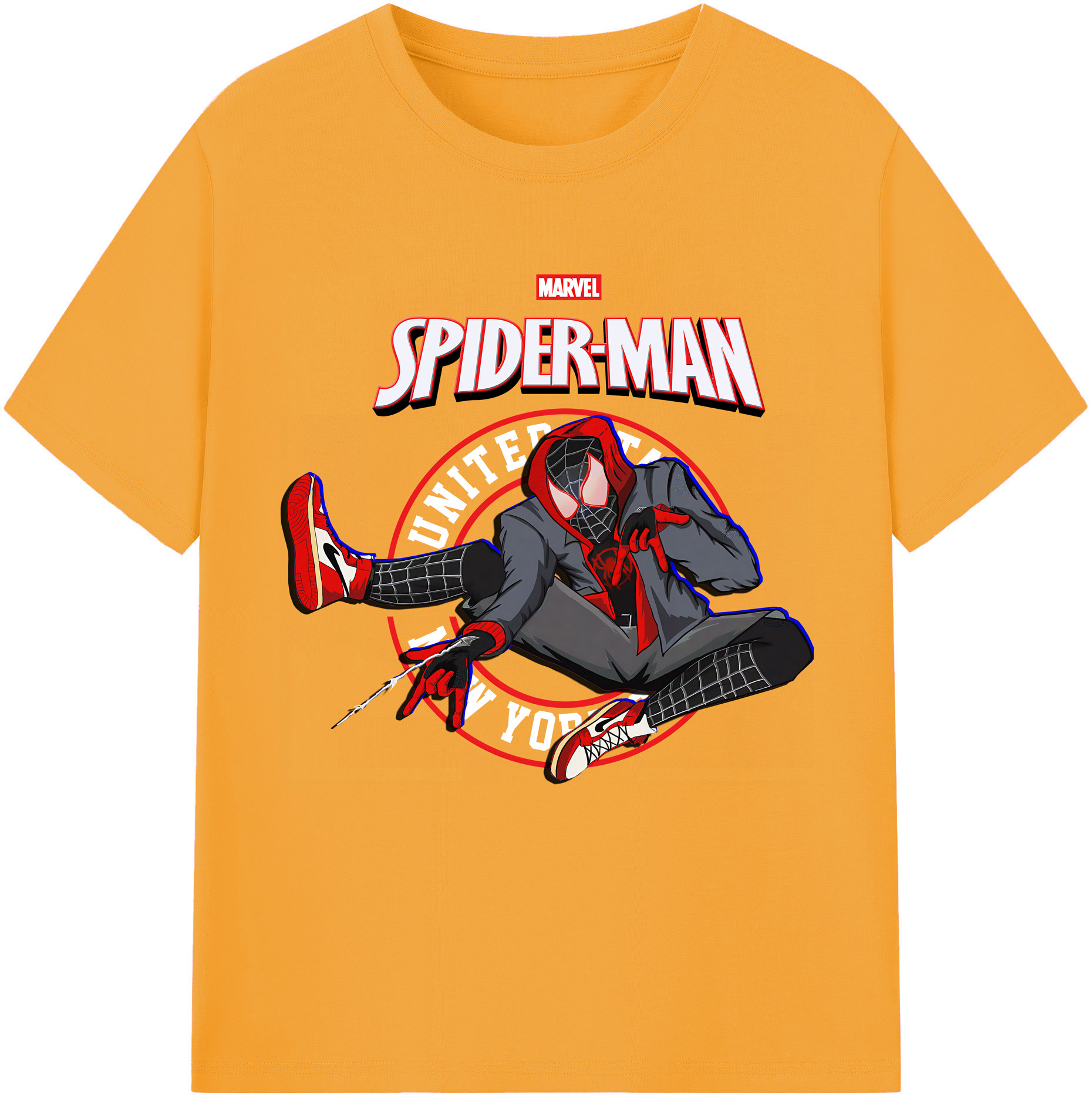 （画像用） Spider Man スパイダーマン レディースカジュアルプリントTシャツ（綿100％）