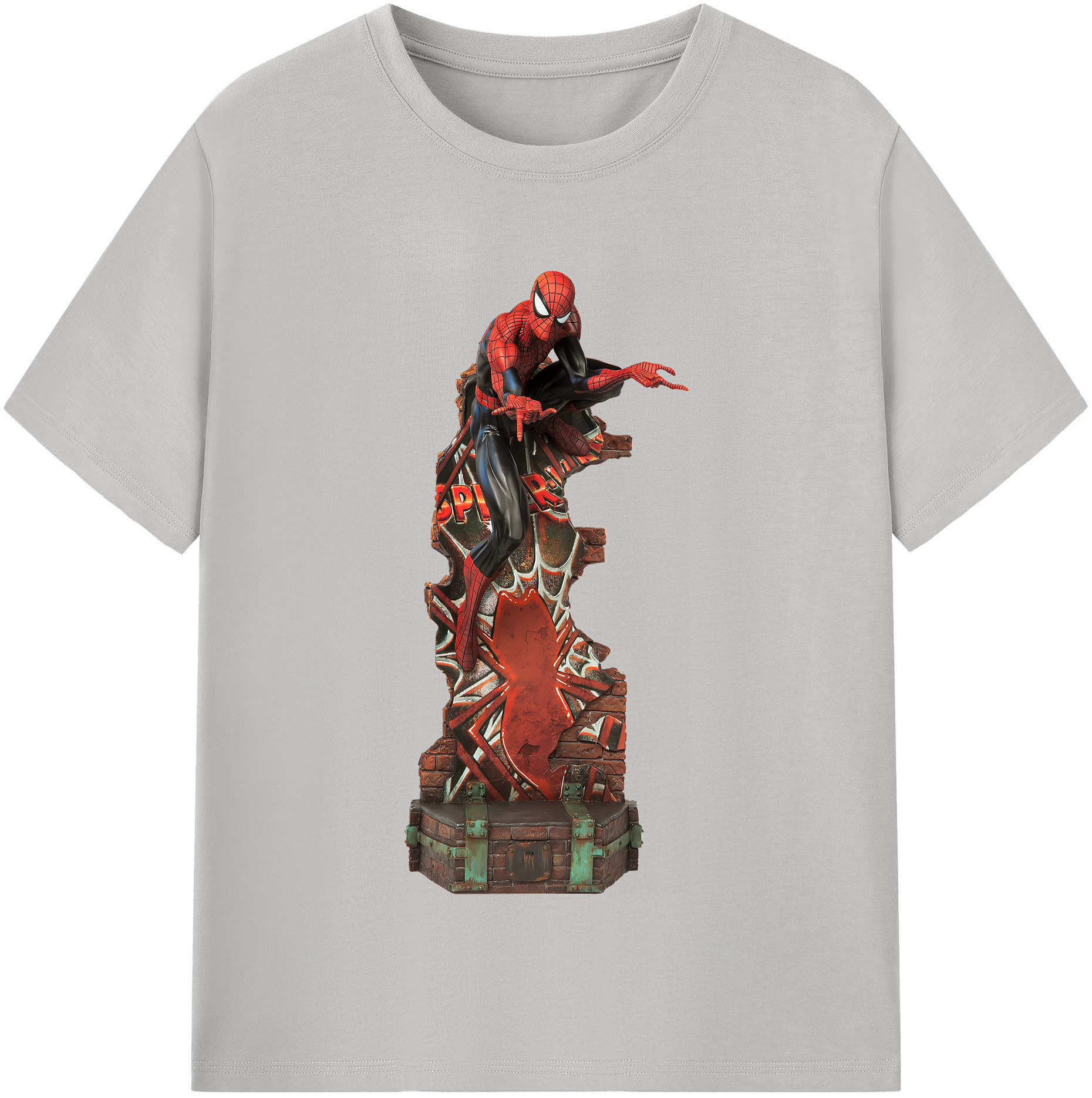 （画像用） Spider Man スパイダーマン レディースカジュアルプリントTシャツ（綿100％）