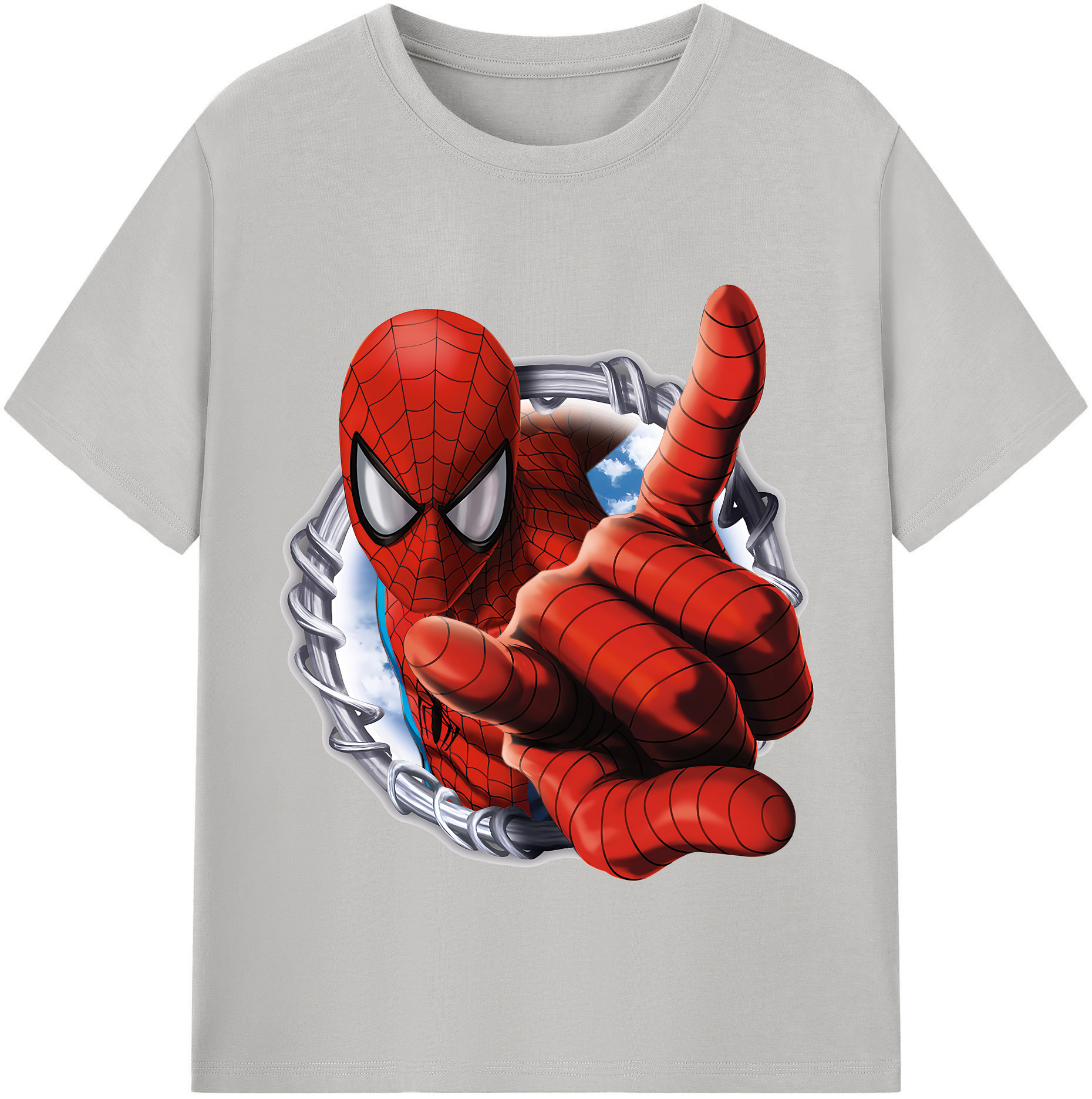 （画像用） Spider Man スパイダーマン レディースカジュアルプリントTシャツ（綿100％）