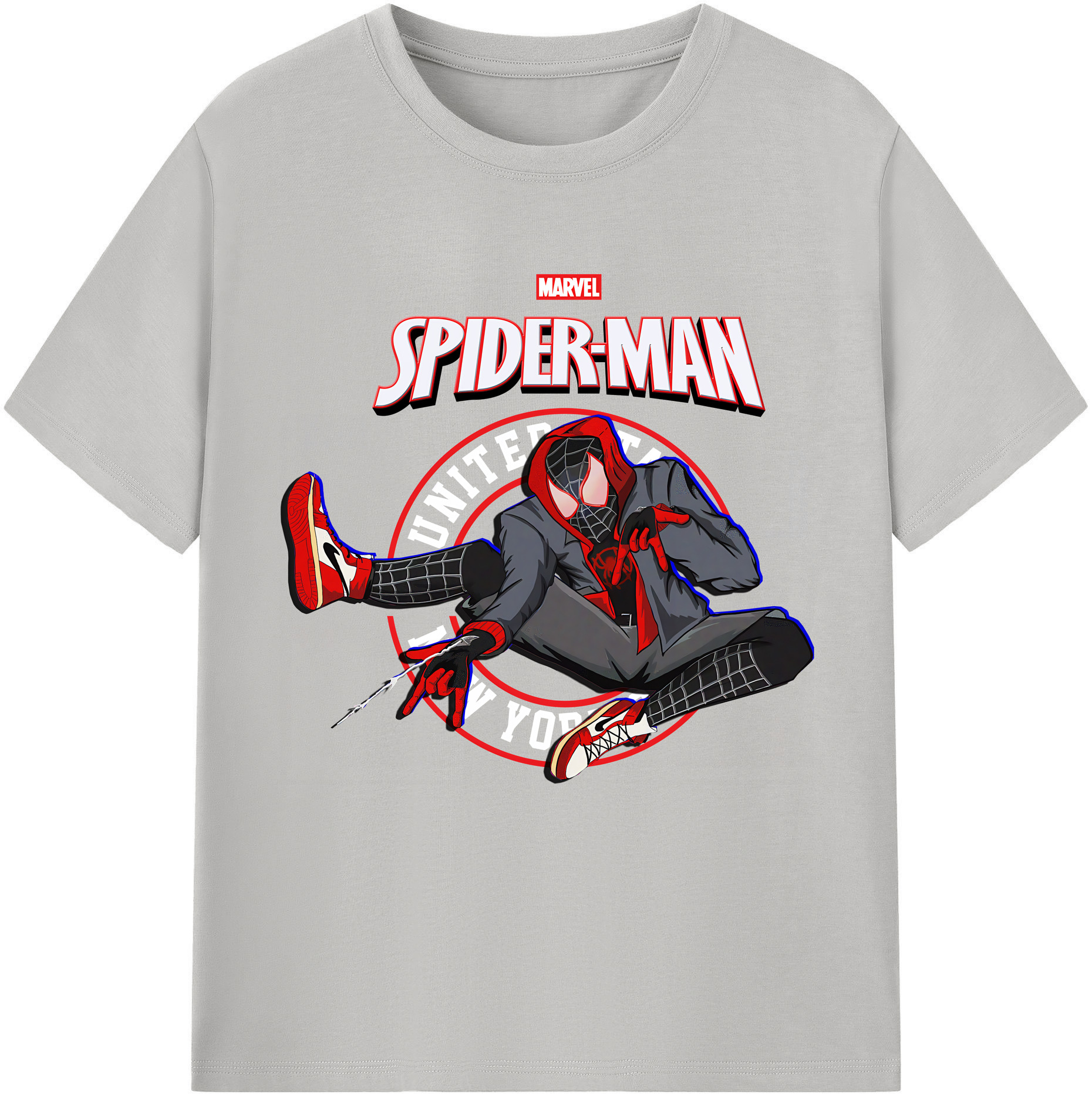 （画像用） Spider Man スパイダーマン レディースカジュアルプリントTシャツ（綿100％）