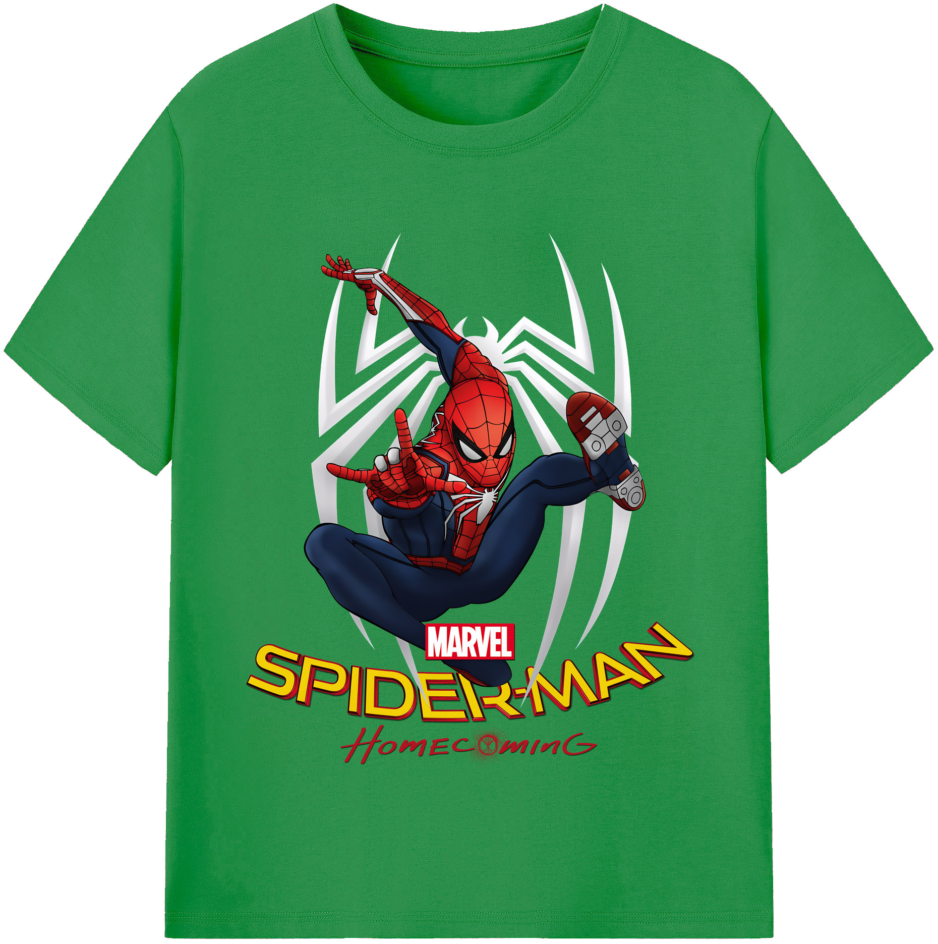 （画像用） Spider Man スパイダーマン レディースカジュアルプリントTシャツ（綿100％）