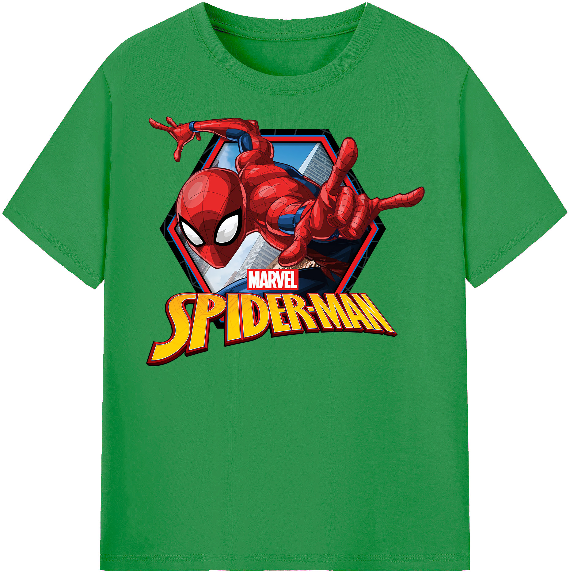 （画像用） Spider Man スパイダーマン レディースカジュアルプリントTシャツ（綿100％）