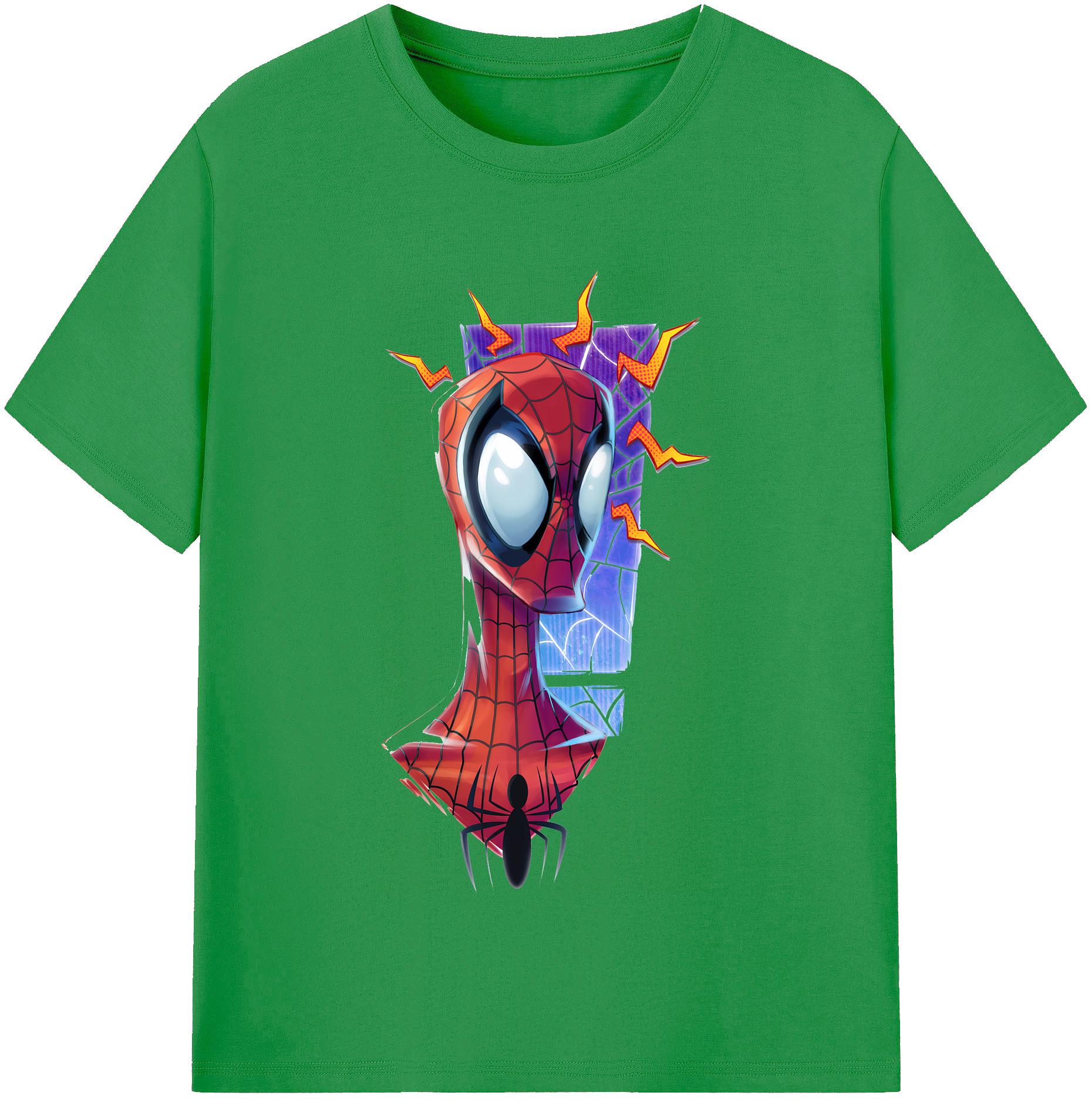 （画像用） Spider Man スパイダーマン レディースカジュアルプリントTシャツ（綿100％）