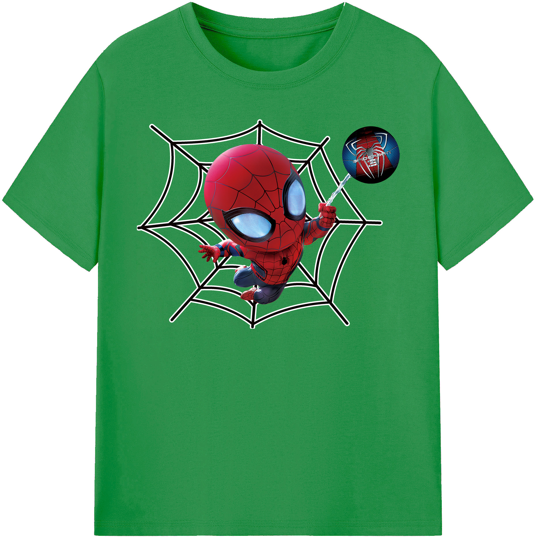 （画像用） Spider Man スパイダーマン レディースカジュアルプリントTシャツ（綿100％）