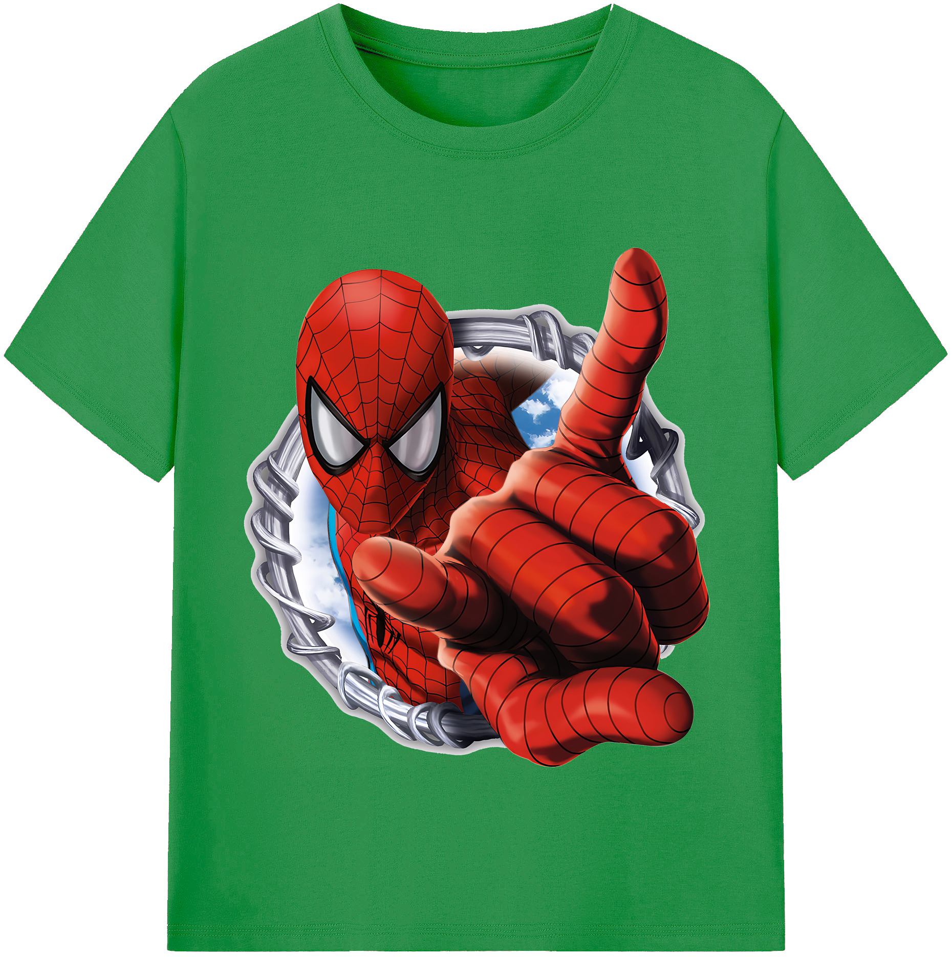 （画像用） Spider Man スパイダーマン レディースカジュアルプリントTシャツ（綿100％）