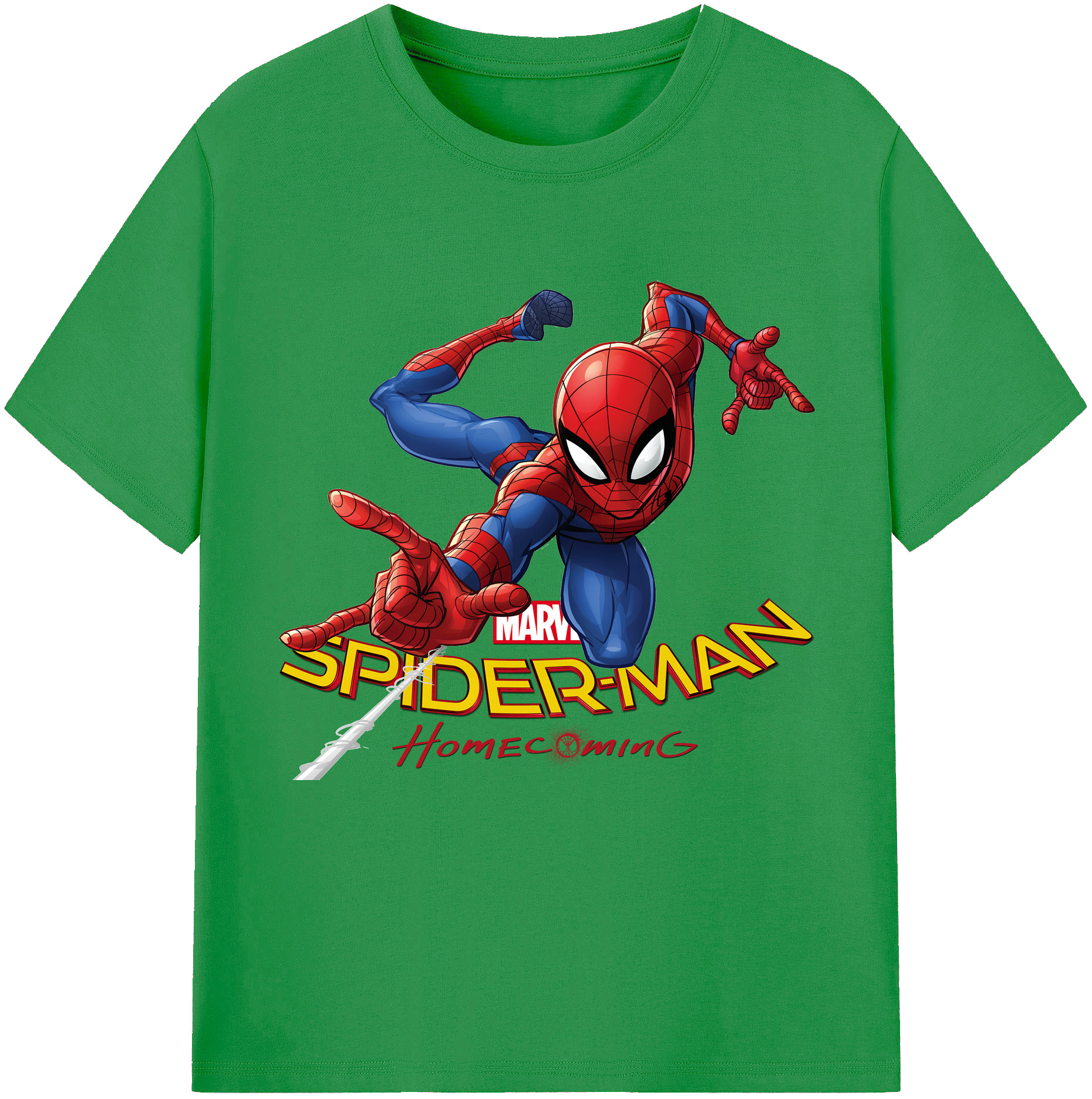 Spider Man スパイダーマン レディースカジュアルプリントTシャツ（綿100％）