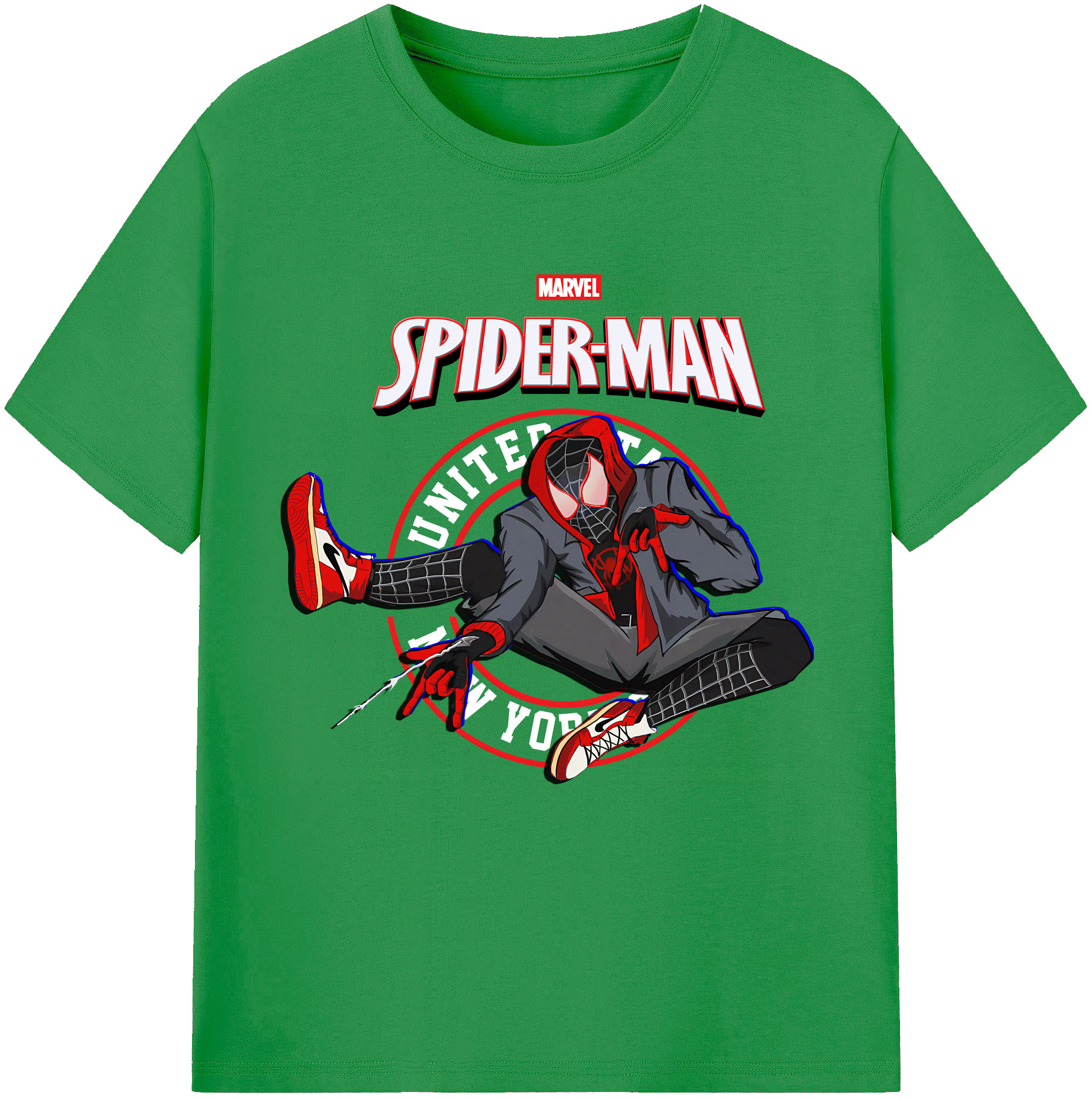 （画像用） Spider Man スパイダーマン レディースカジュアルプリントTシャツ（綿100％）