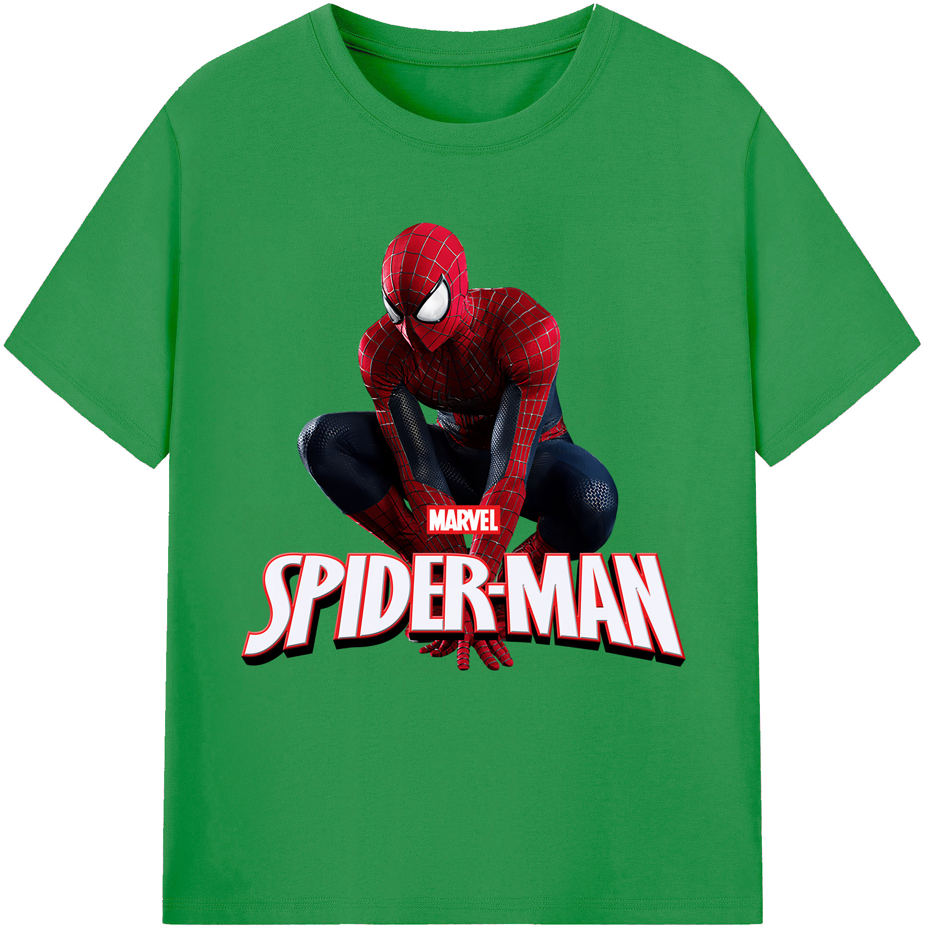 （画像用） Spider Man スパイダーマン レディースカジュアルプリントTシャツ（綿100％）