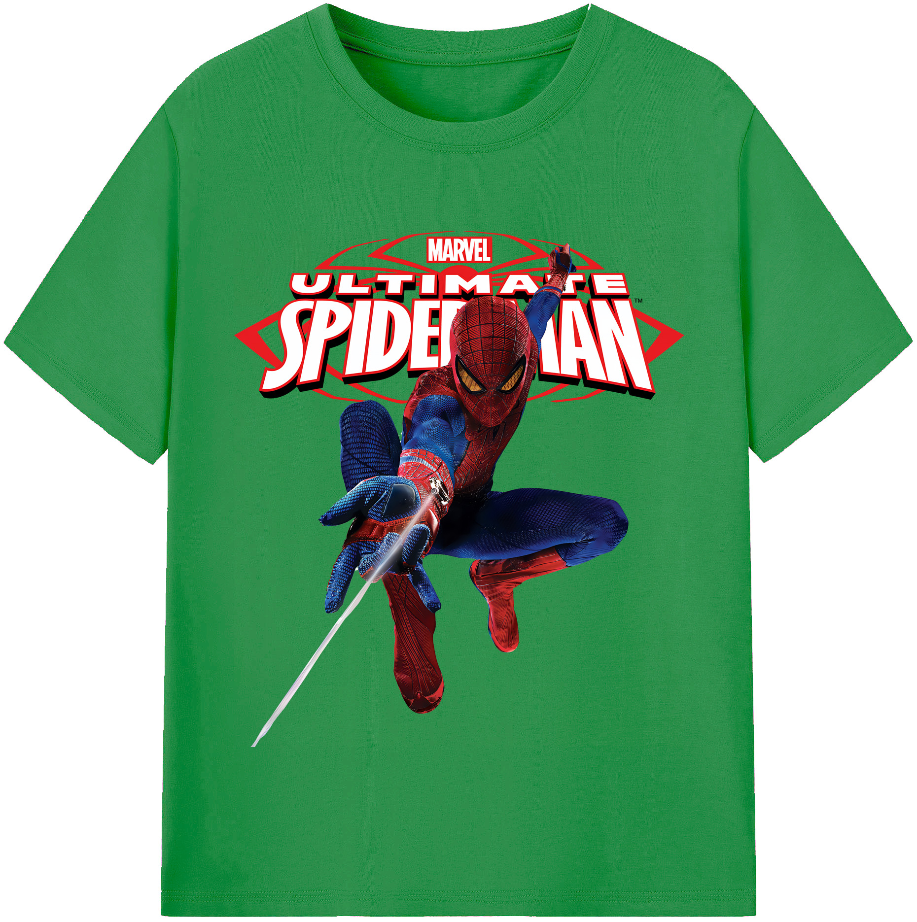 （画像用） Spider Man スパイダーマン レディースカジュアルプリントTシャツ（綿100％）