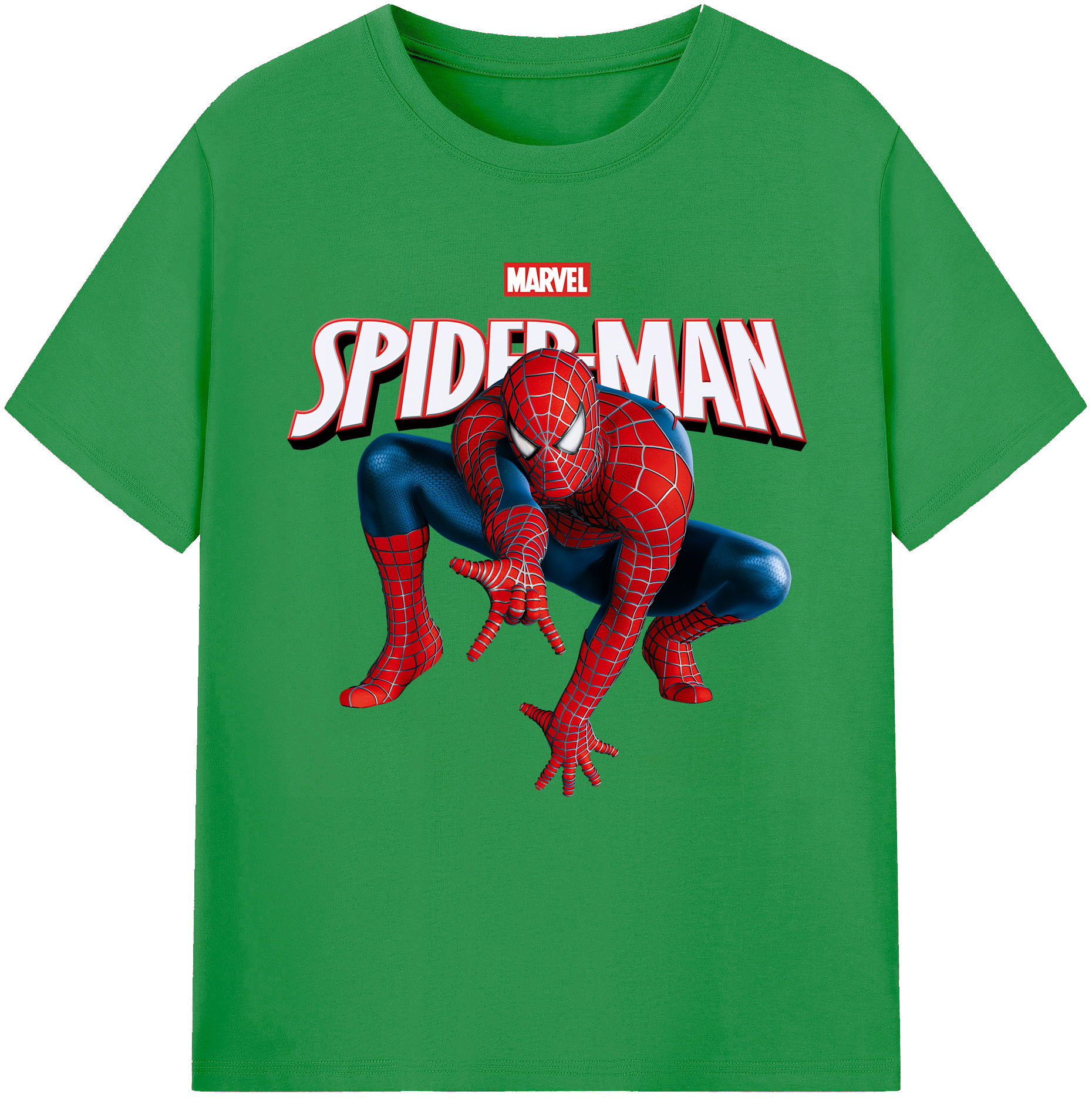 （画像用） Spider Man スパイダーマン レディースカジュアルプリントTシャツ（綿100％）