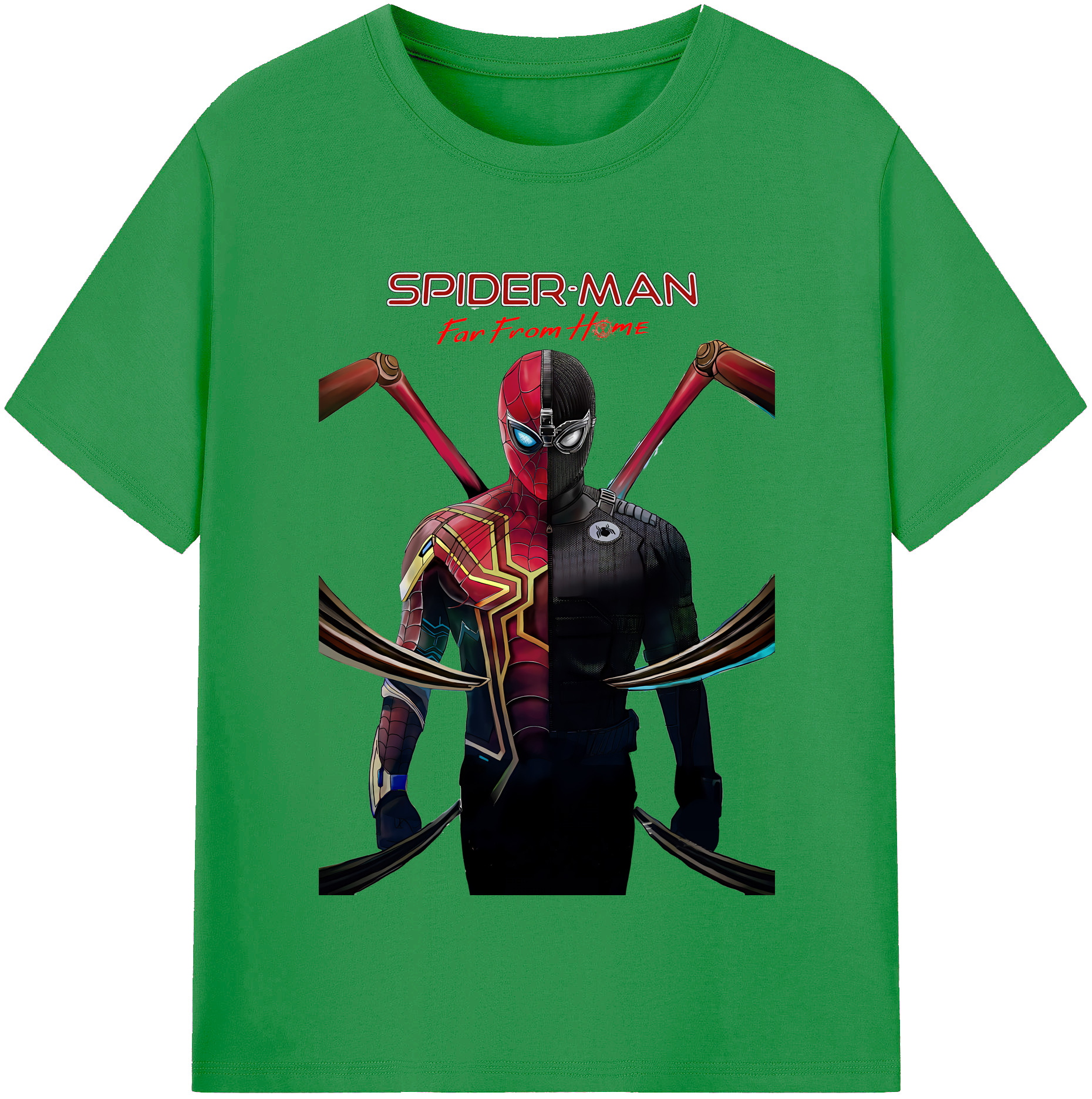 （画像用） Spider Man スパイダーマン レディースカジュアルプリントTシャツ（綿100％）