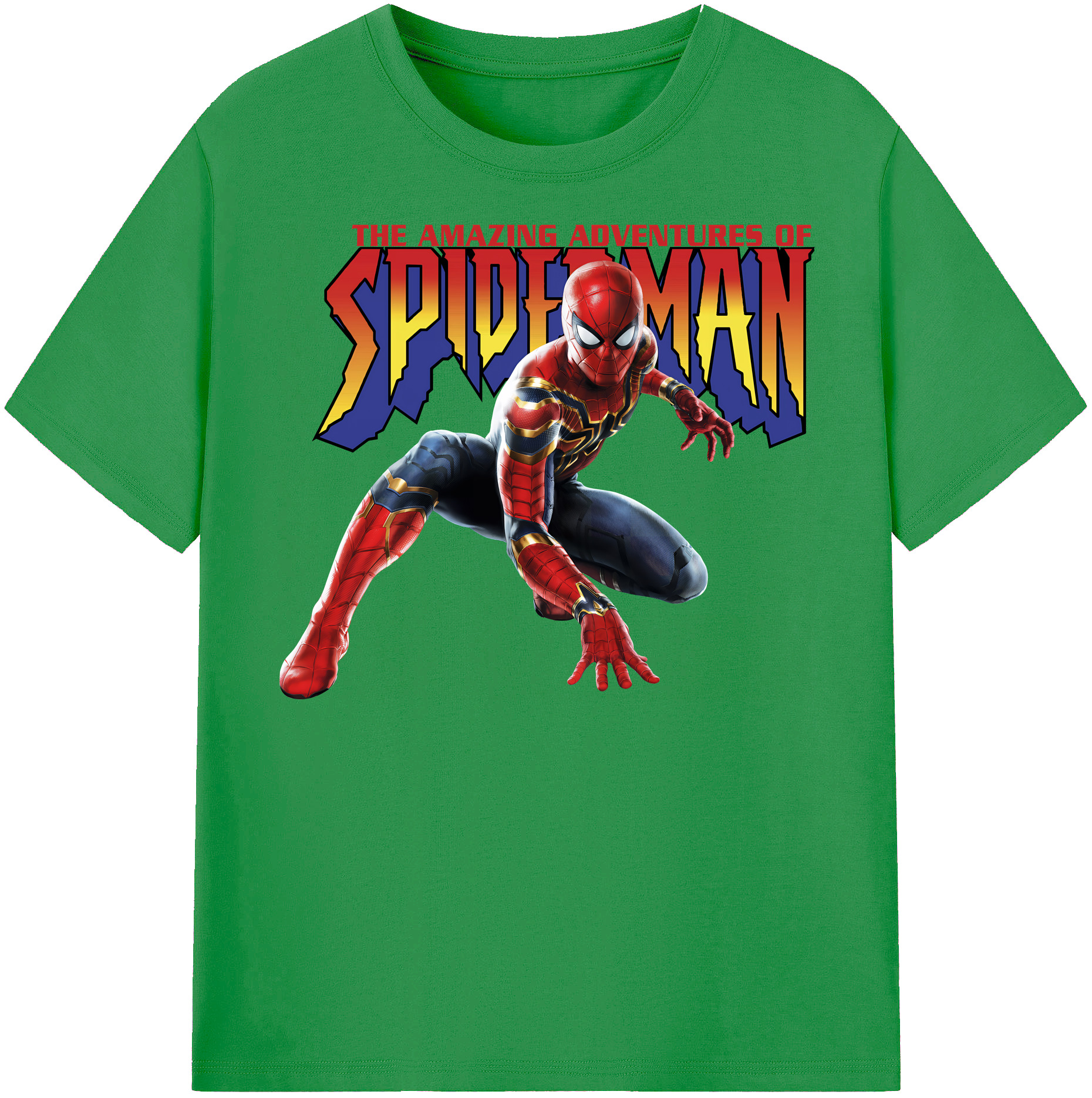 （画像用） Spider Man スパイダーマン レディースカジュアルプリントTシャツ（綿100％）