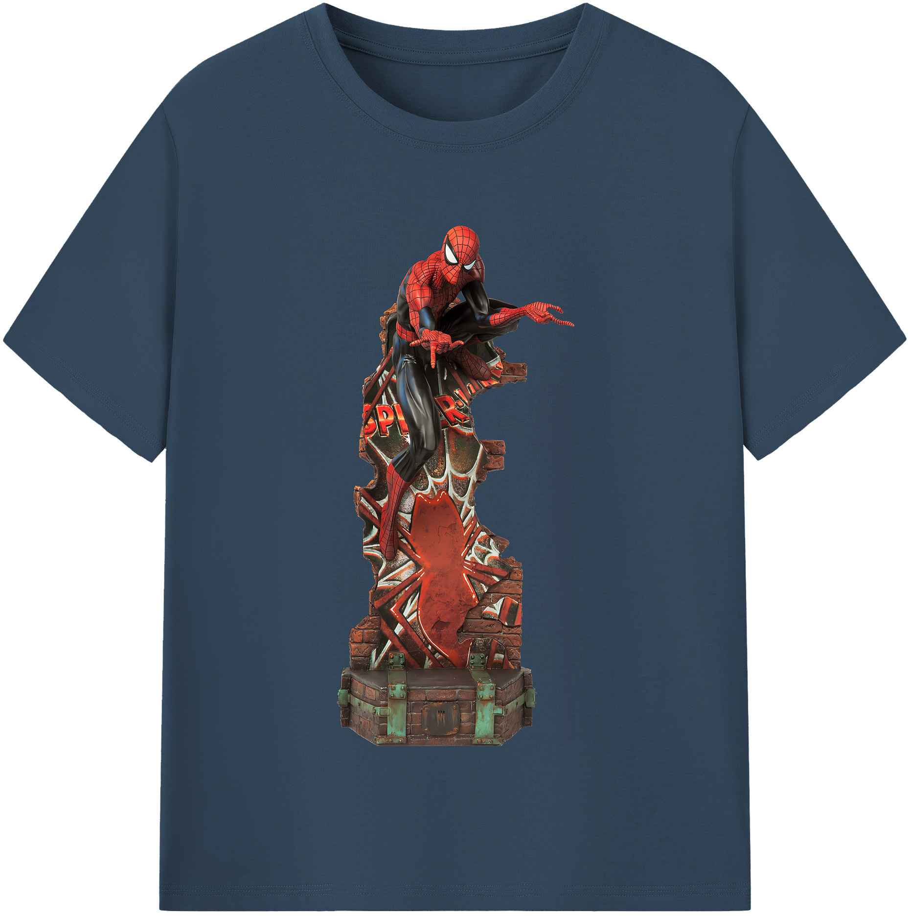 （画像用） Spider Man スパイダーマン レディースカジュアルプリントTシャツ（綿100％）