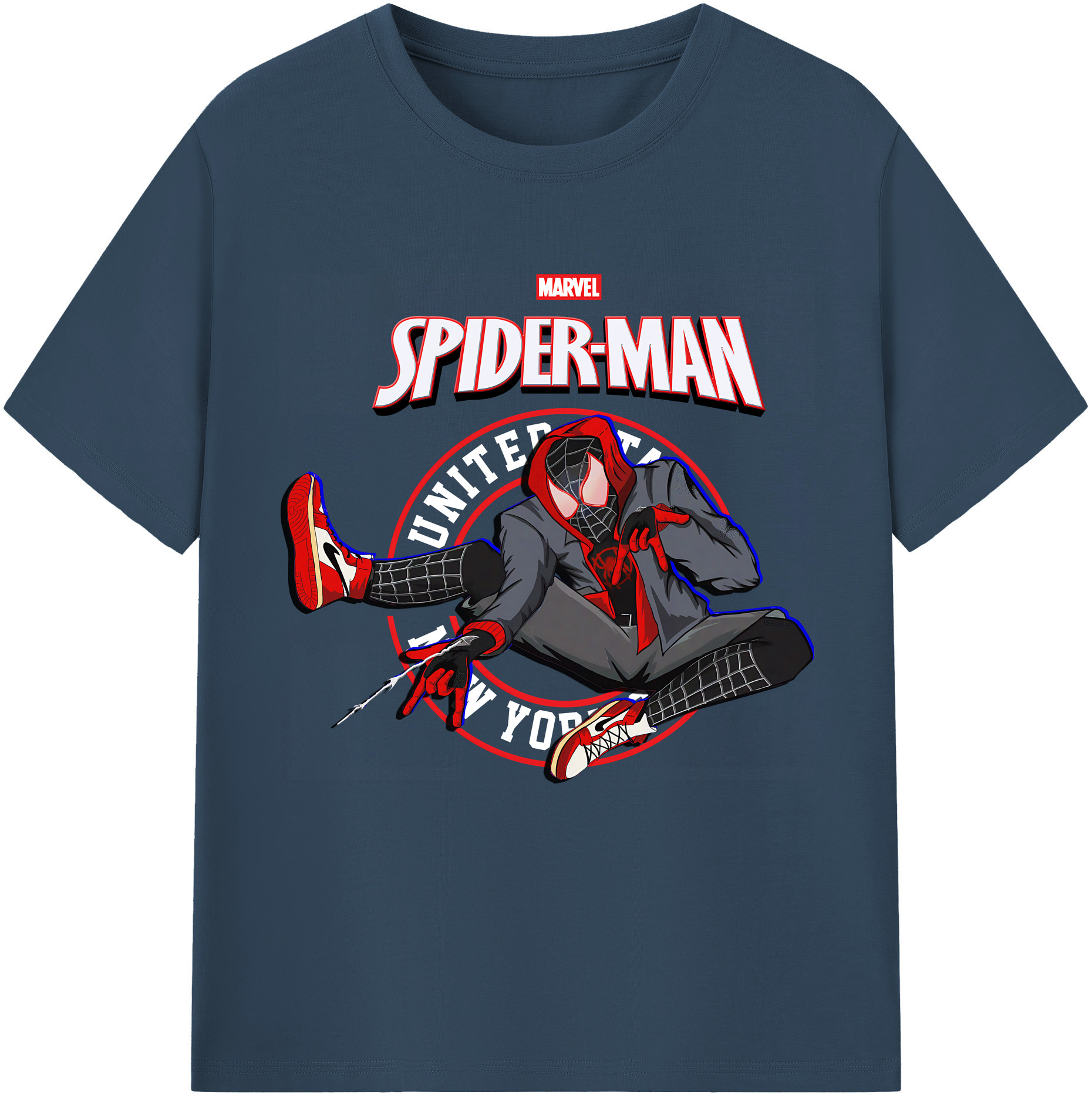 （画像用） Spider Man スパイダーマン レディースカジュアルプリントTシャツ（綿100％）