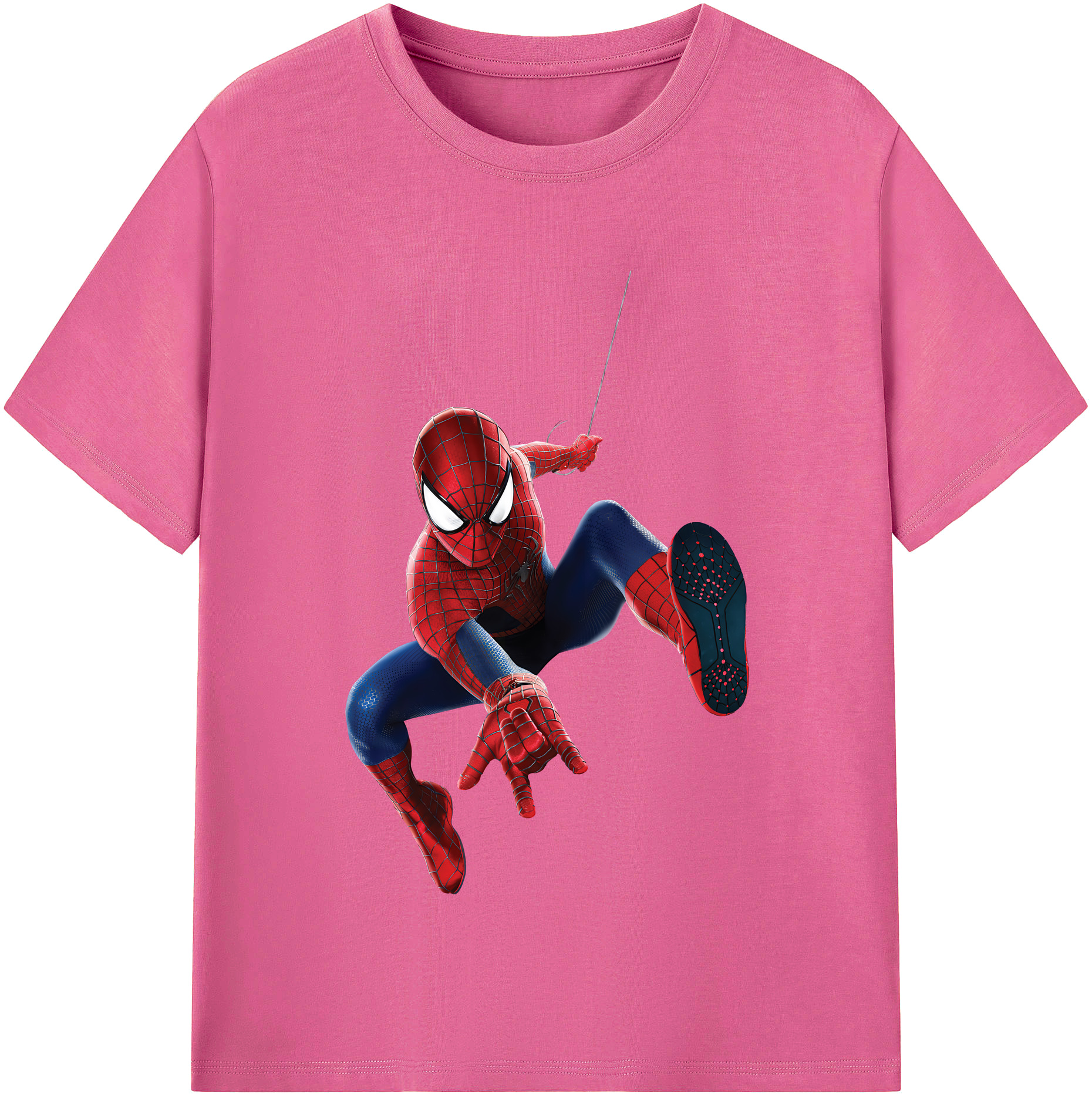 （画像用） Spider Man スパイダーマン レディースカジュアルプリントTシャツ（綿100％）