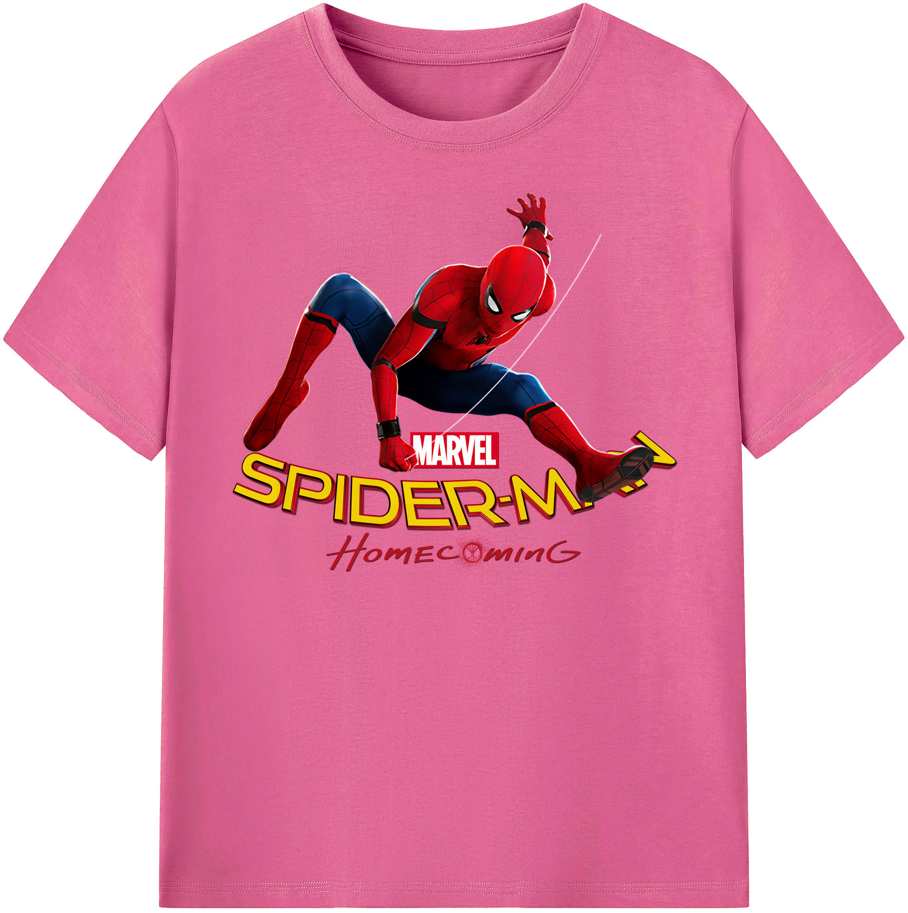 Spider Man スパイダーマン レディースカジュアルプリントTシャツ（綿100％）