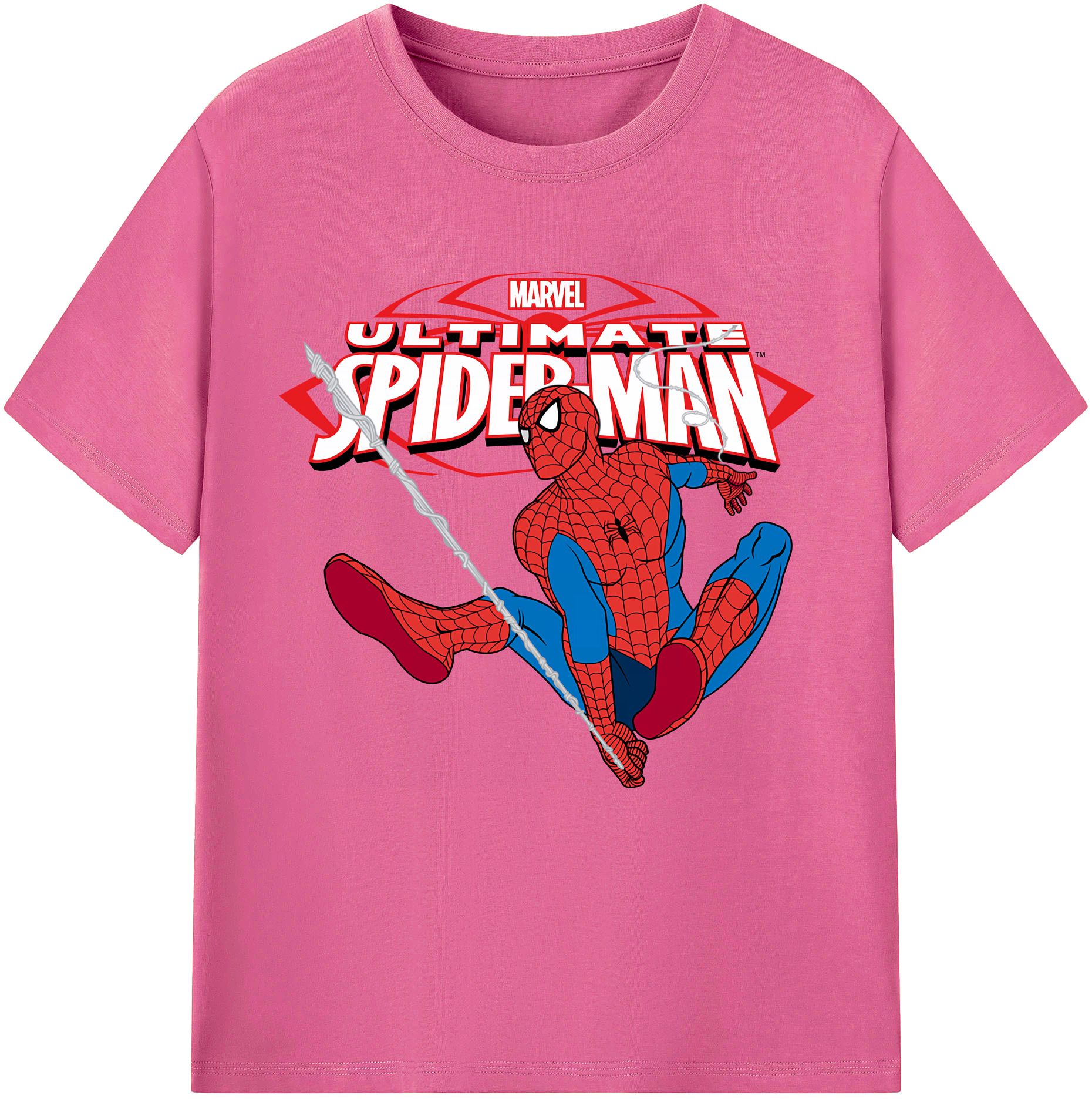 （画像用） Spider Man スパイダーマン レディースカジュアルプリントTシャツ（綿100％）