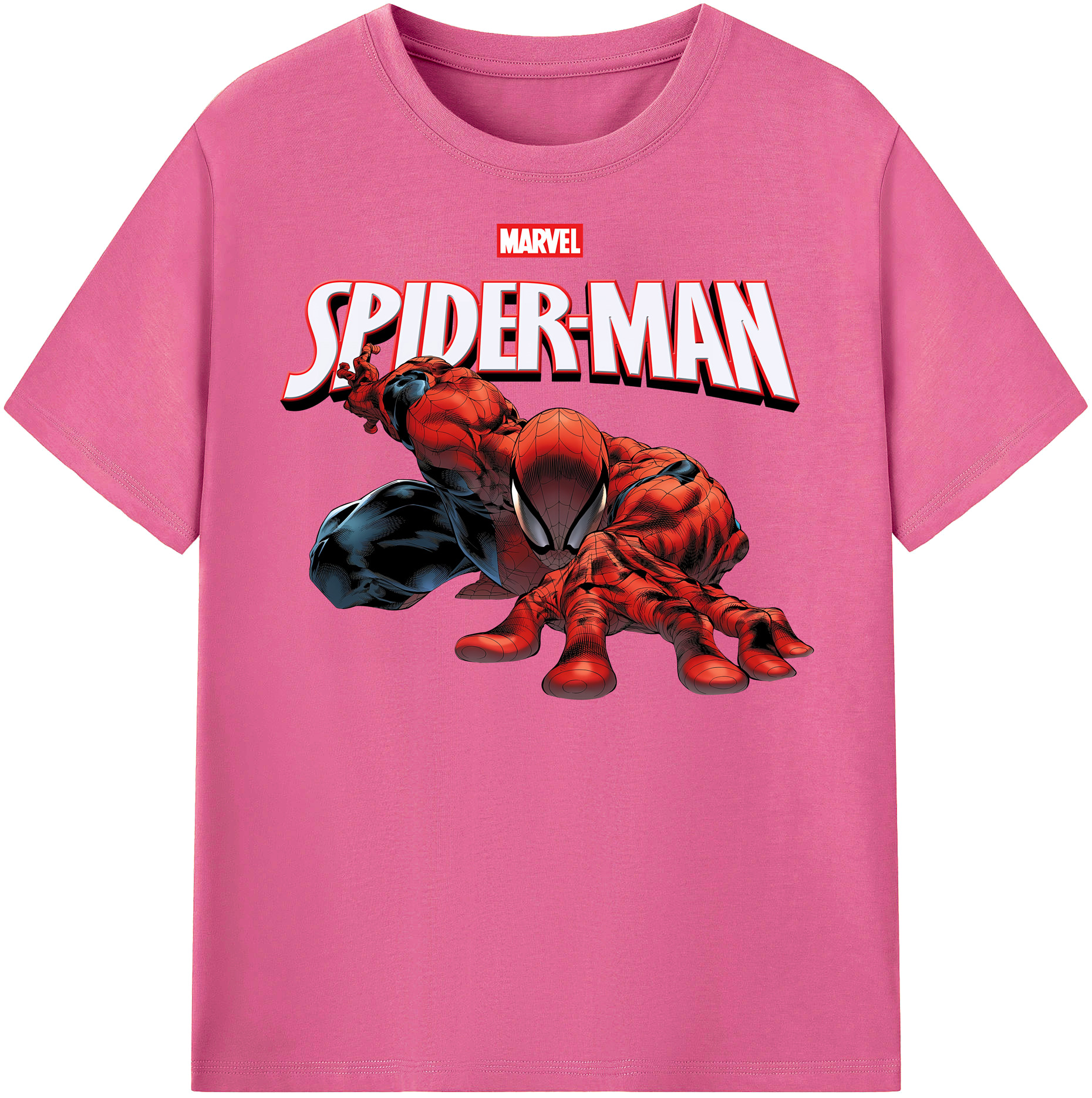 （画像用） Spider Man スパイダーマン レディースカジュアルプリントTシャツ（綿100％）
