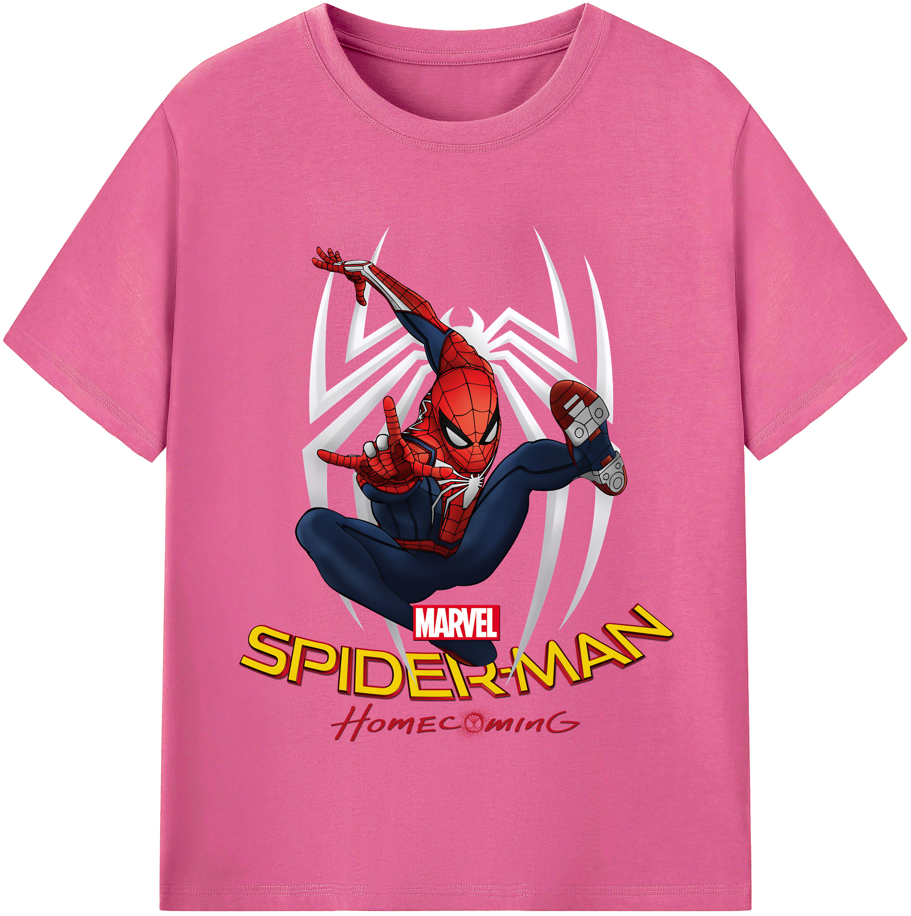 （画像用） Spider Man スパイダーマン レディースカジュアルプリントTシャツ（綿100％）