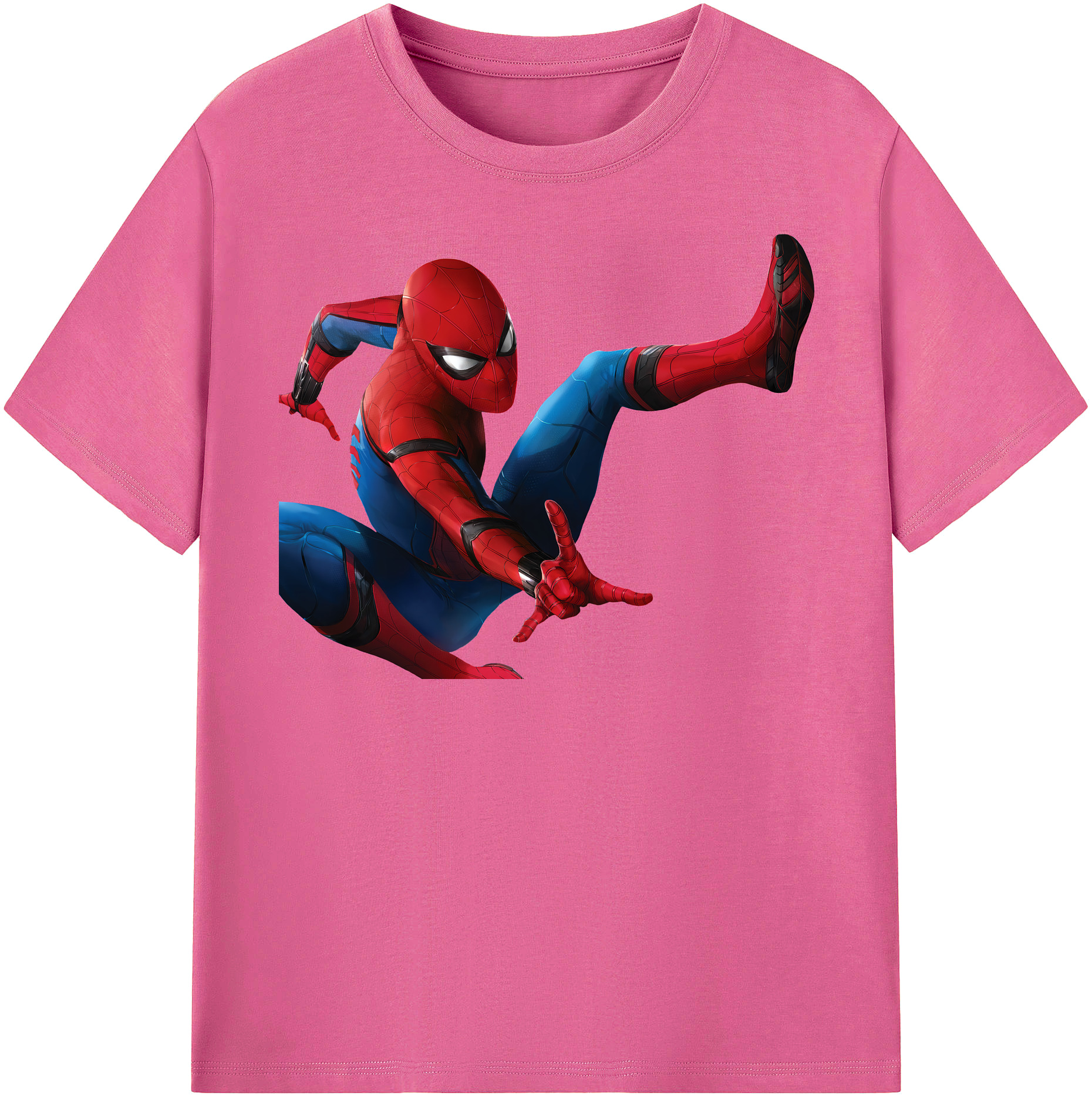 （画像用） Spider Man スパイダーマン レディースカジュアルプリントTシャツ（綿100％）