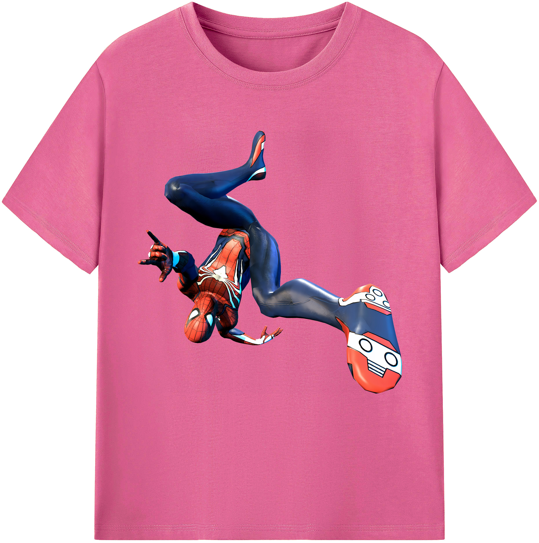 （画像用） Spider Man スパイダーマン レディースカジュアルプリントTシャツ（綿100％）
