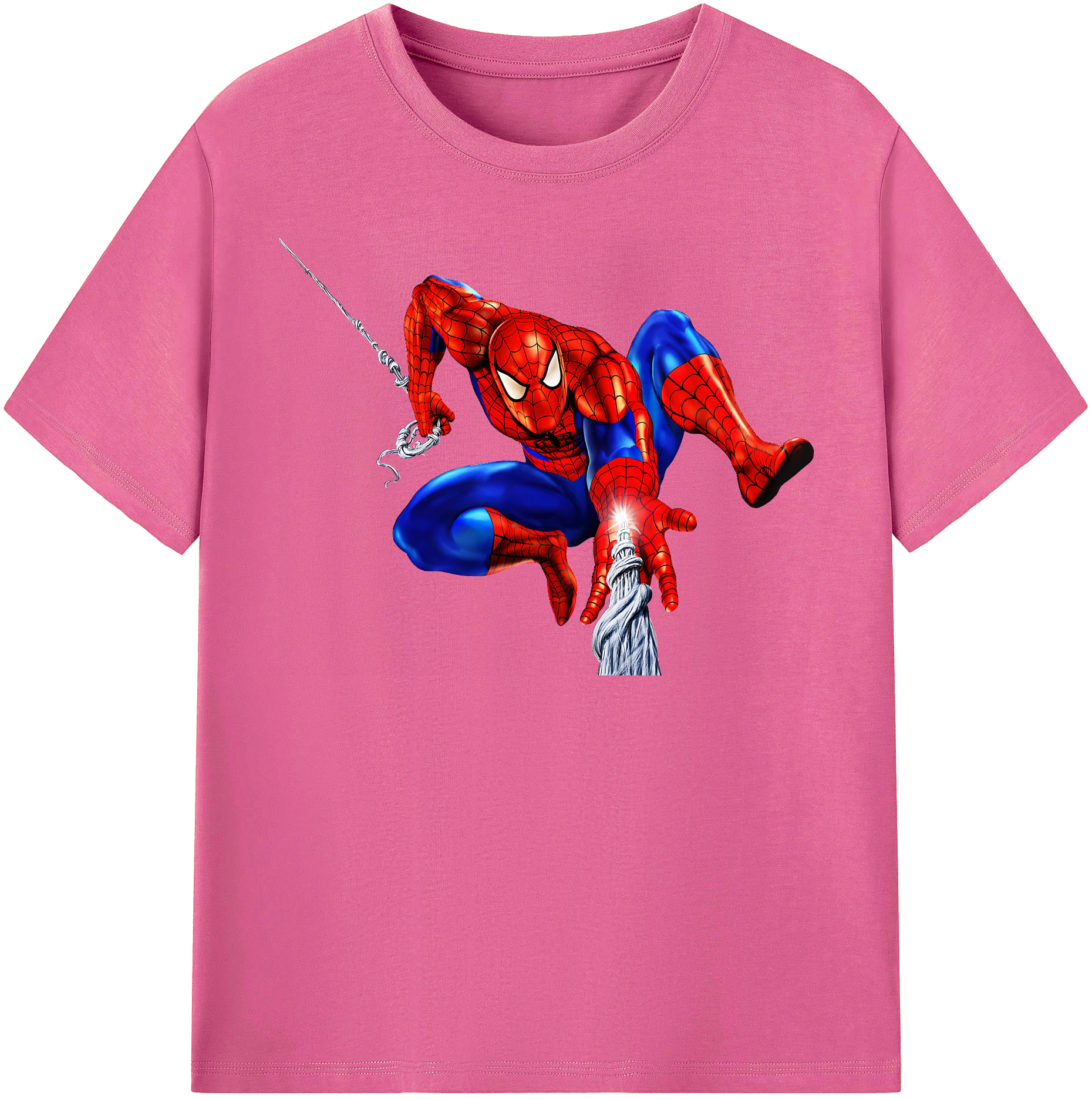 （画像用） Spider Man スパイダーマン レディースカジュアルプリントTシャツ（綿100％）