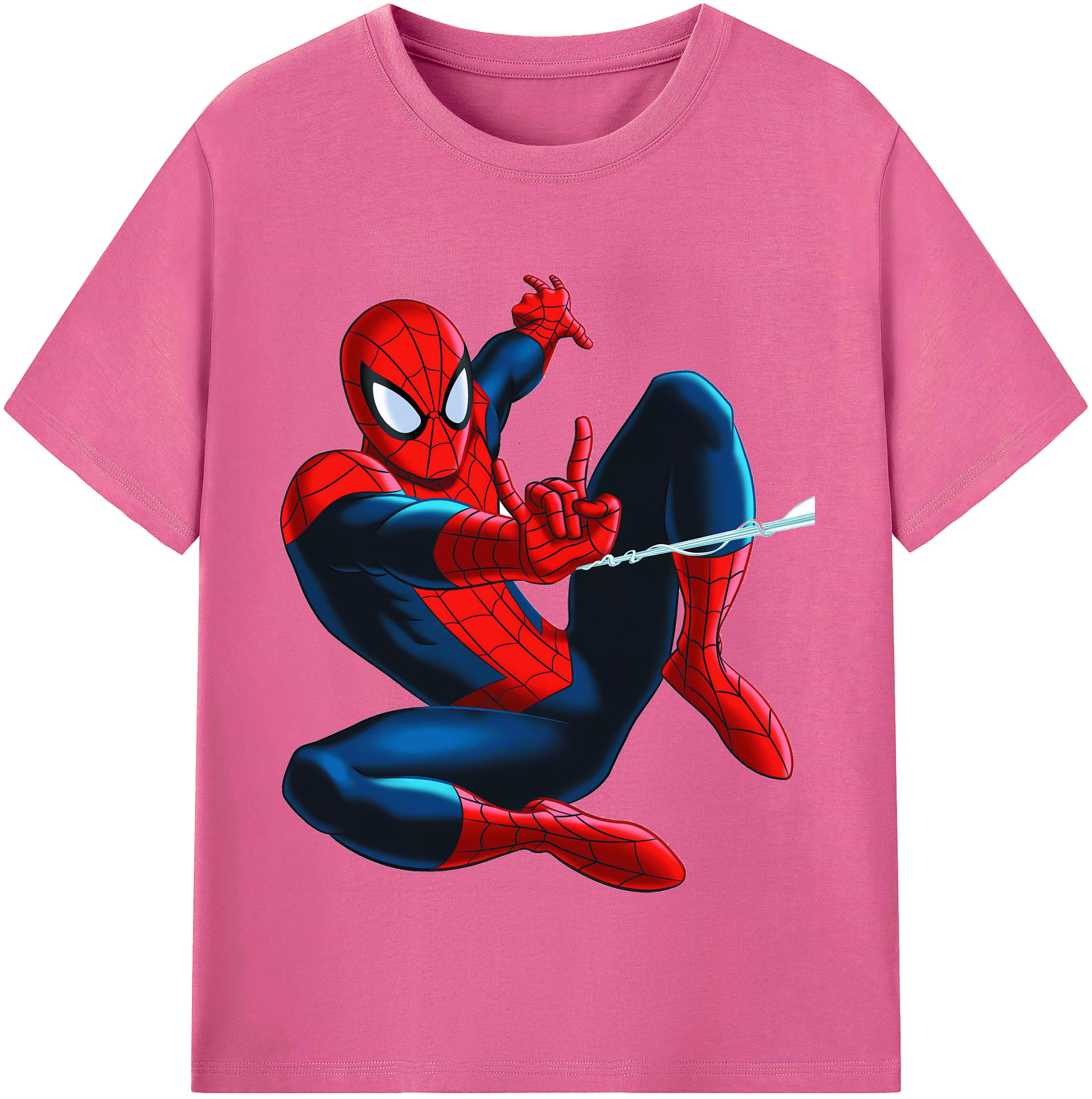 （画像用） Spider Man スパイダーマン レディースカジュアルプリントTシャツ（綿100％）