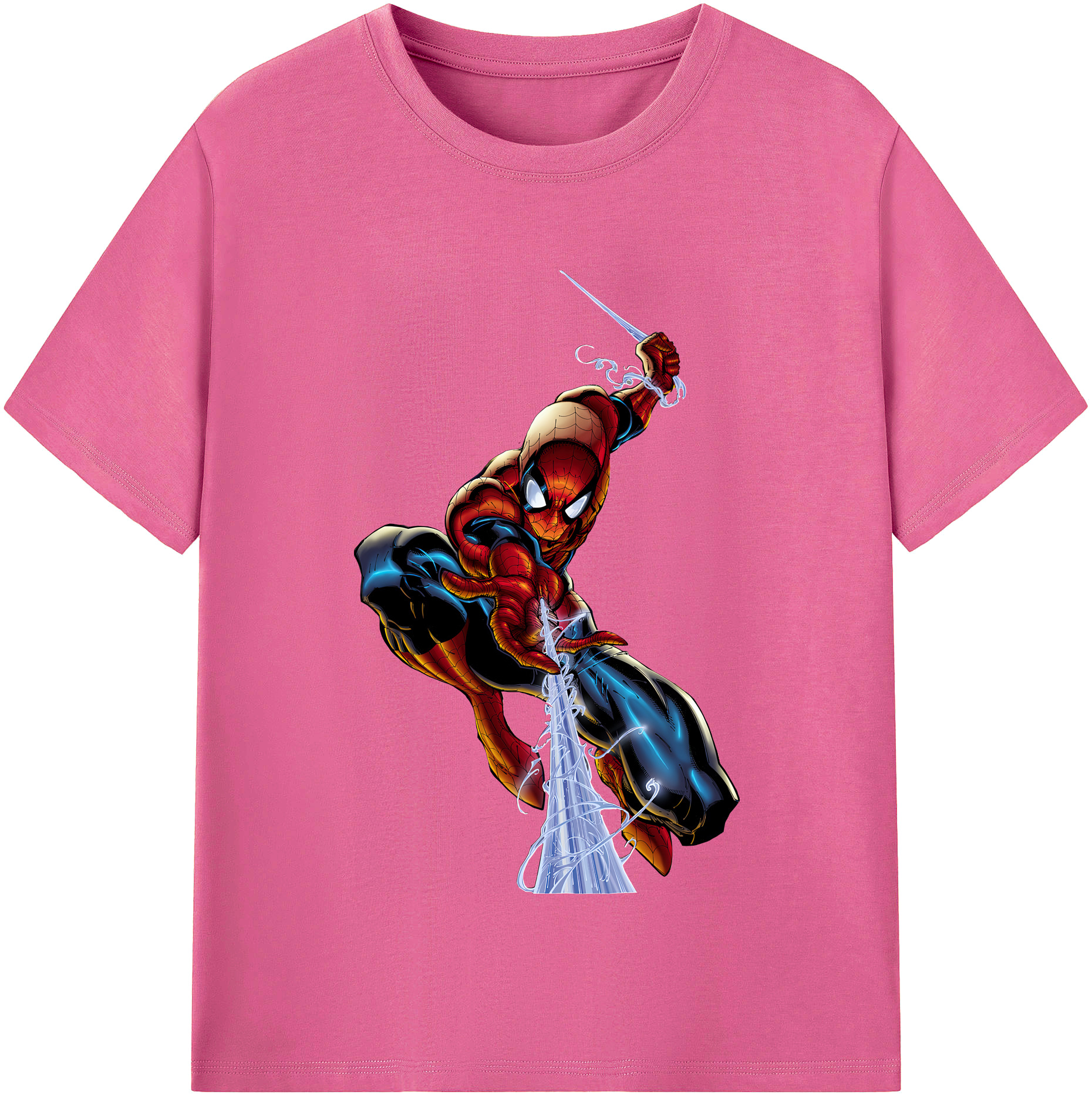 （画像用） Spider Man スパイダーマン レディースカジュアルプリントTシャツ（綿100％）