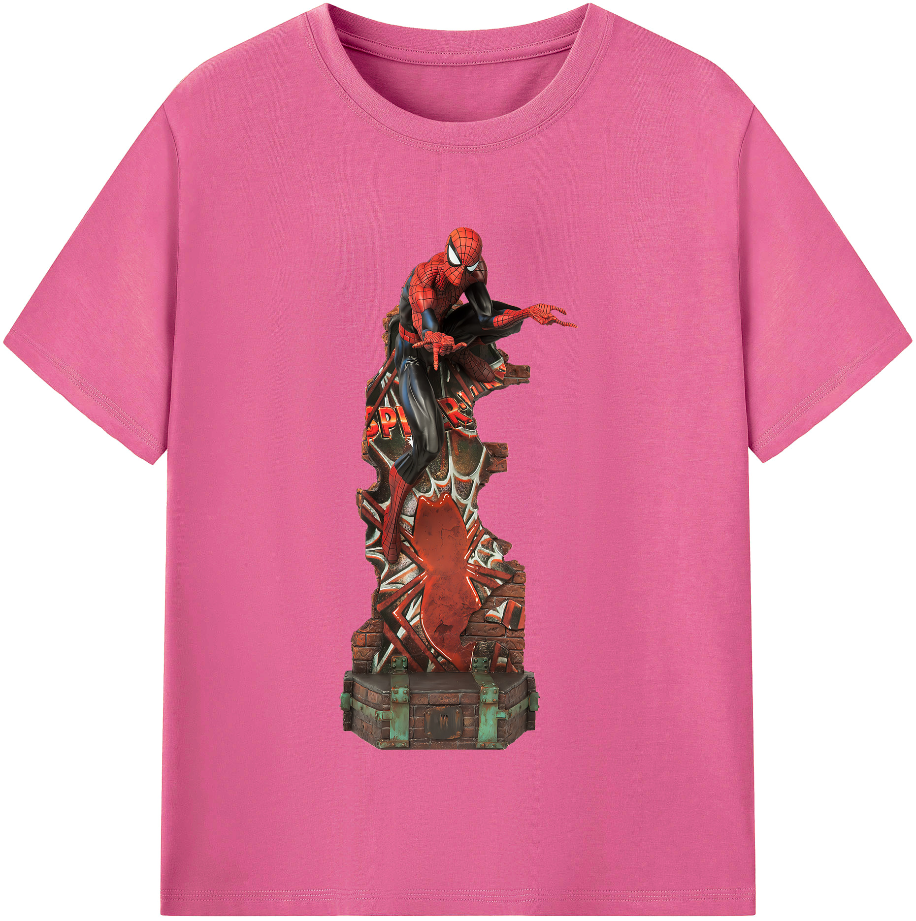 （画像用） Spider Man スパイダーマン レディースカジュアルプリントTシャツ（綿100％）