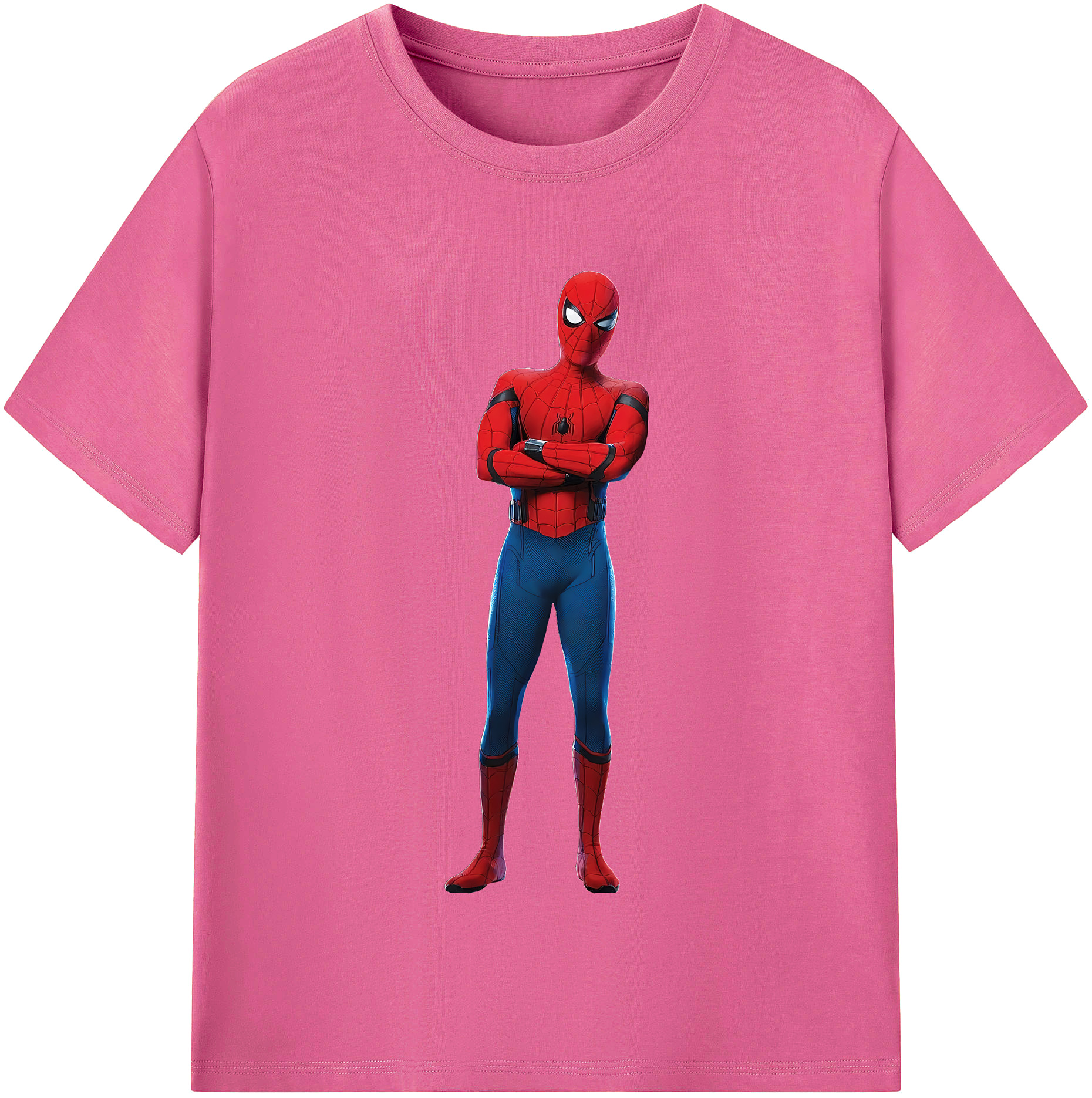 （画像用） Spider Man スパイダーマン レディースカジュアルプリントTシャツ（綿100％）