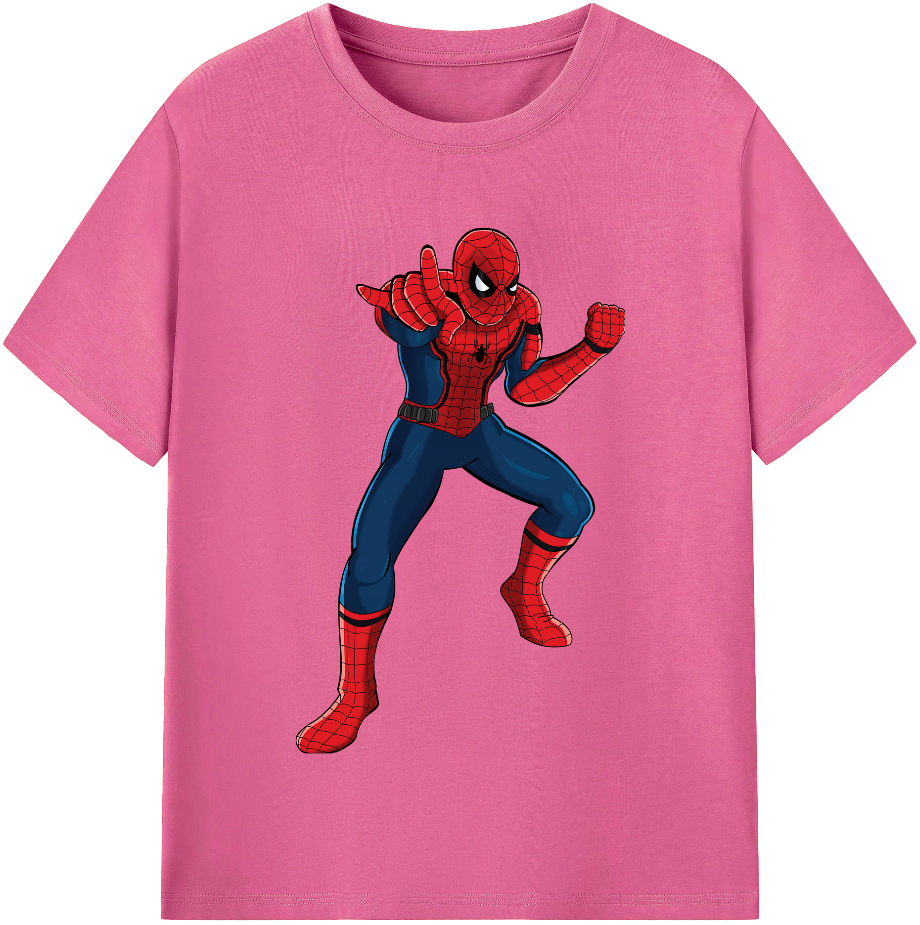 （画像用） Spider Man スパイダーマン レディースカジュアルプリントTシャツ（綿100％）