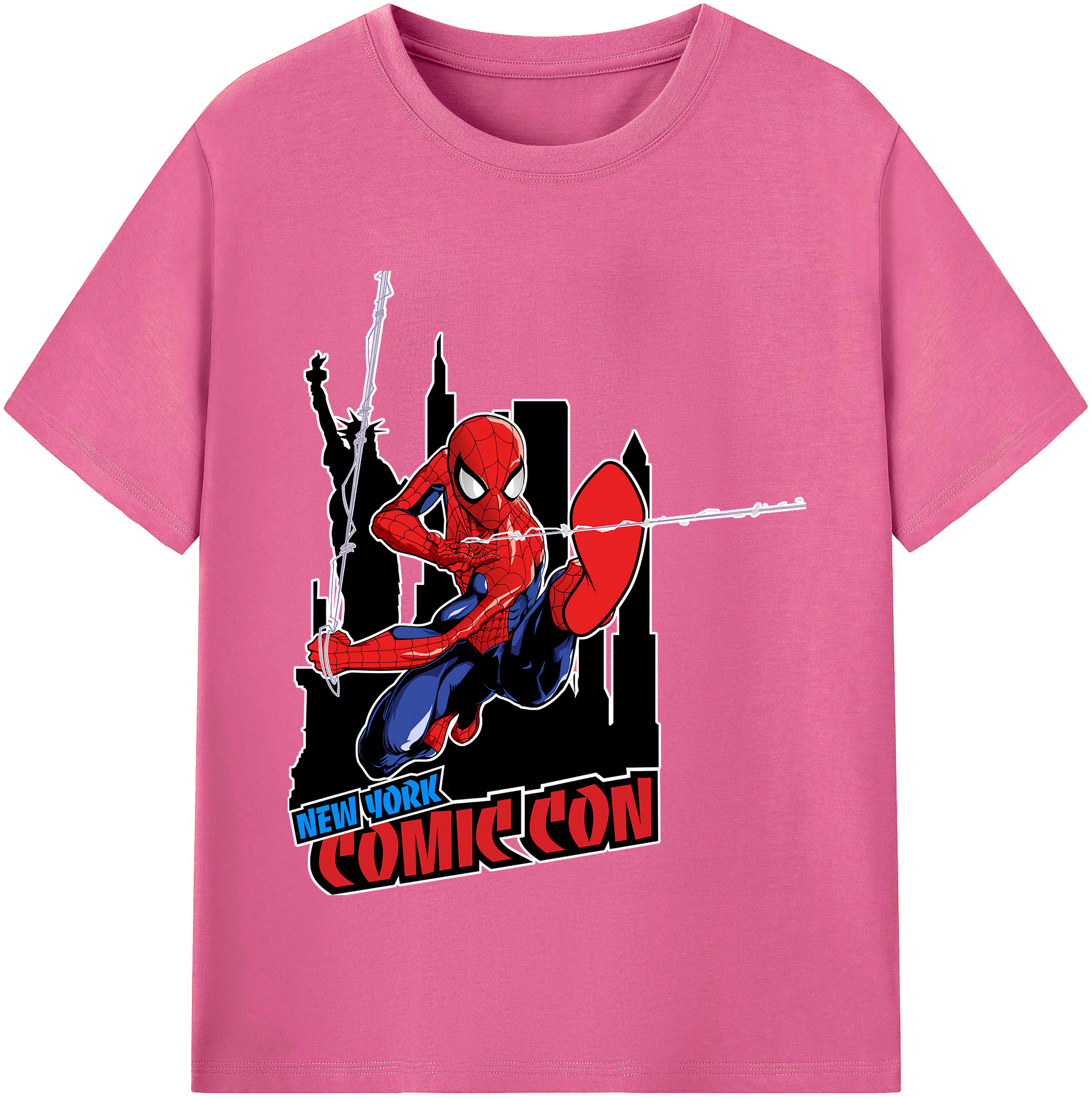 （画像用） Spider Man スパイダーマン レディースカジュアルプリントTシャツ（綿100％）