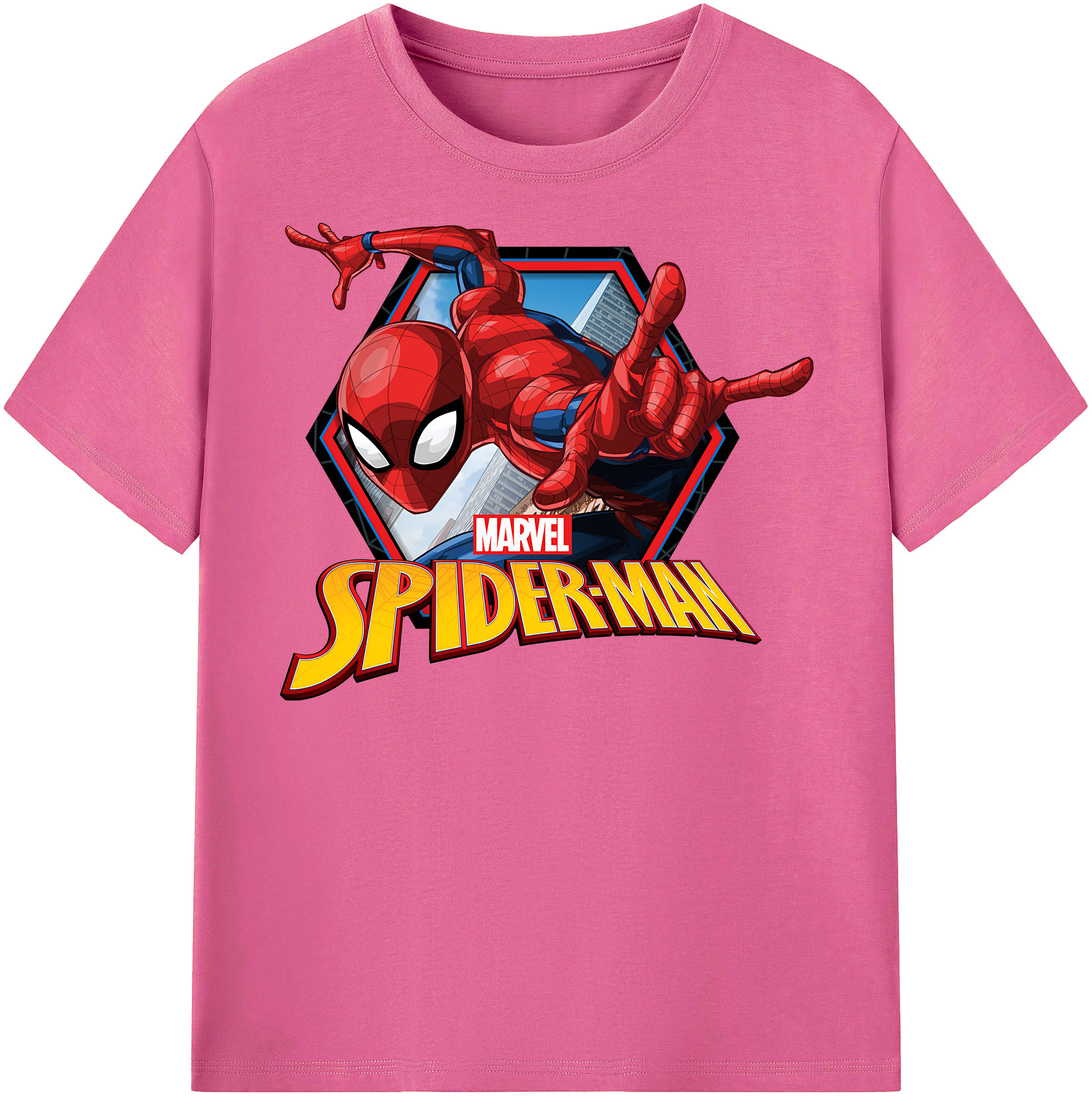 （画像用） Spider Man スパイダーマン レディースカジュアルプリントTシャツ（綿100％）