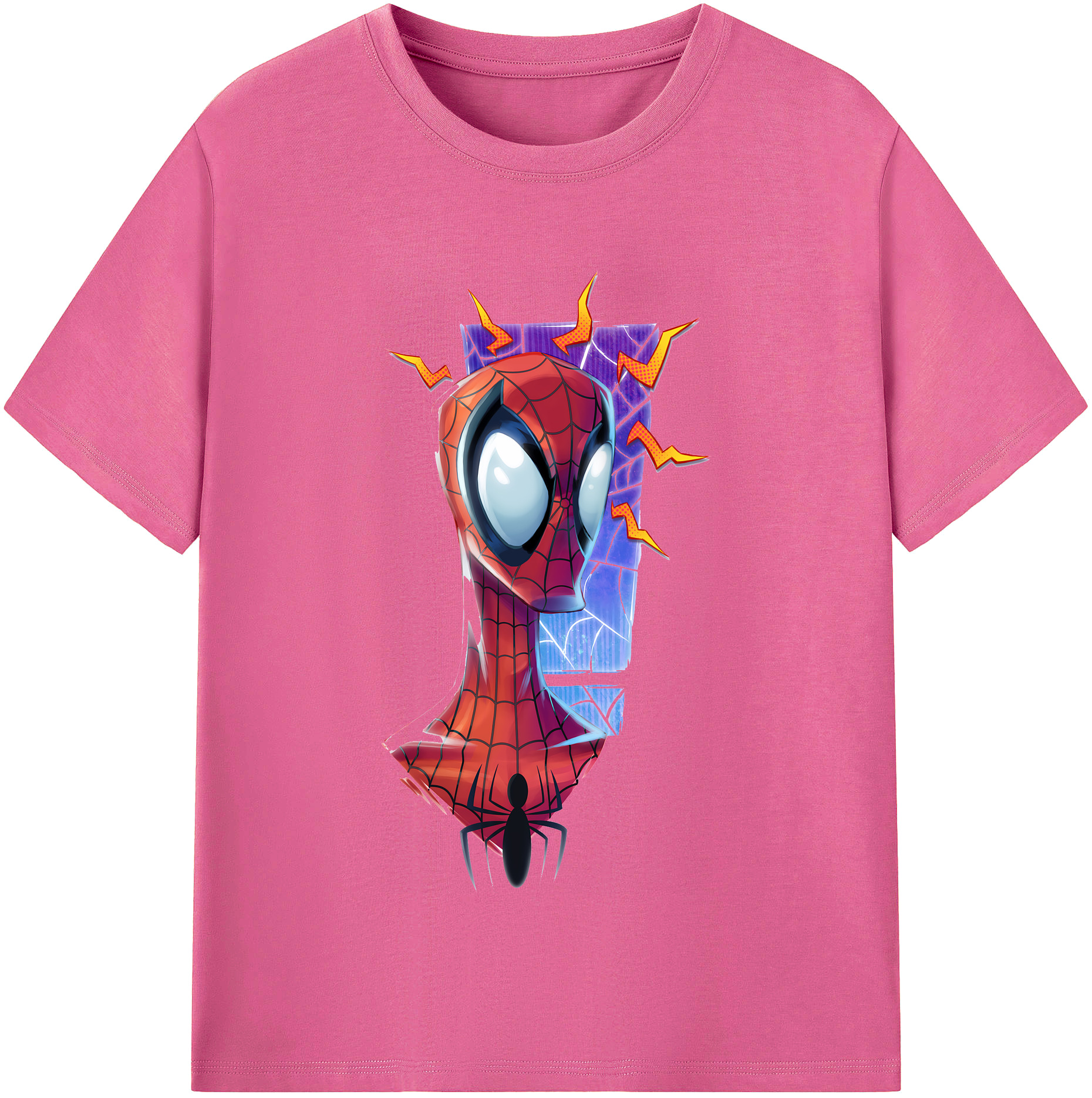 （画像用） Spider Man スパイダーマン レディースカジュアルプリントTシャツ（綿100％）