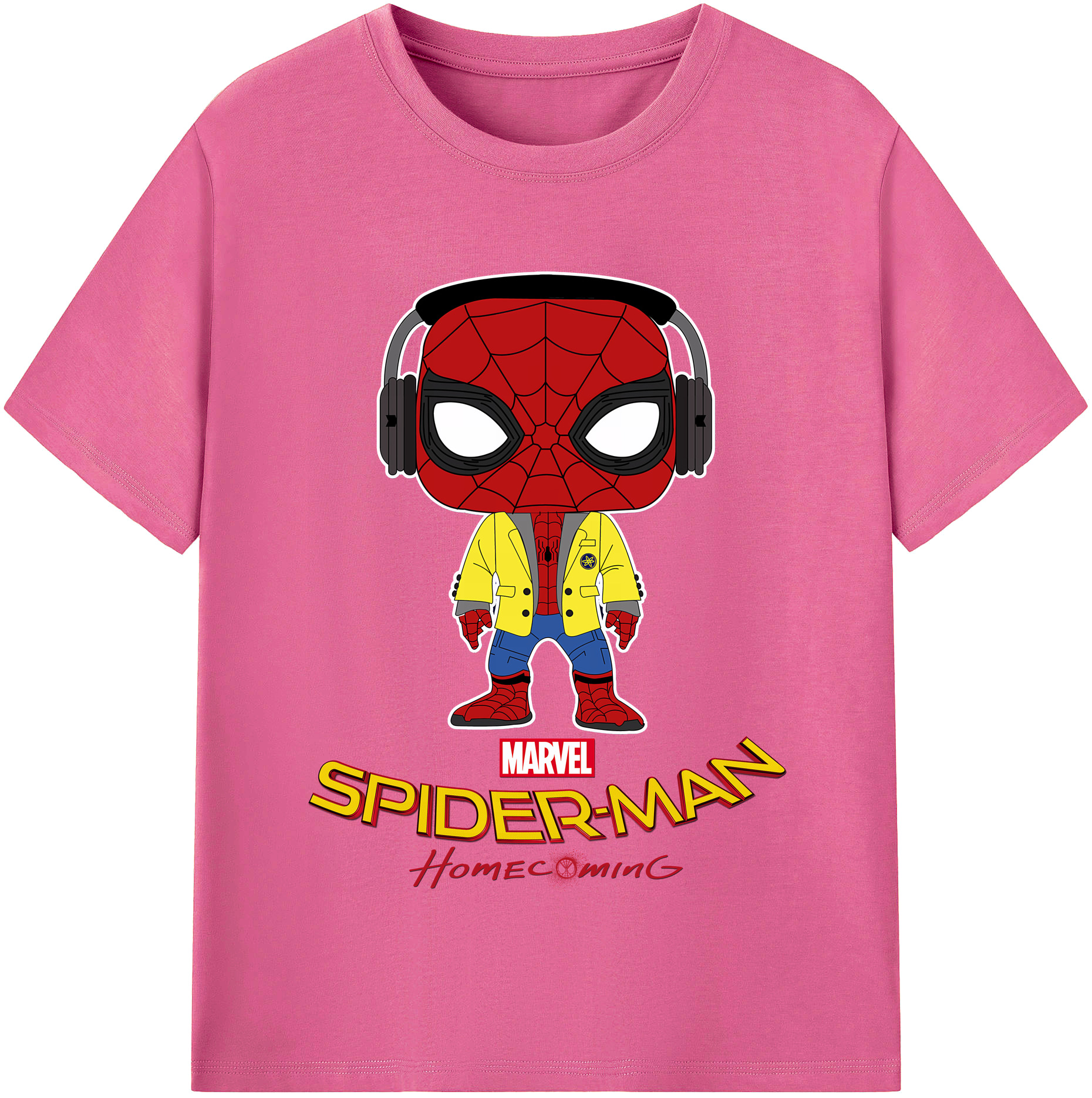 （画像用） Spider Man スパイダーマン レディースカジュアルプリントTシャツ（綿100％）