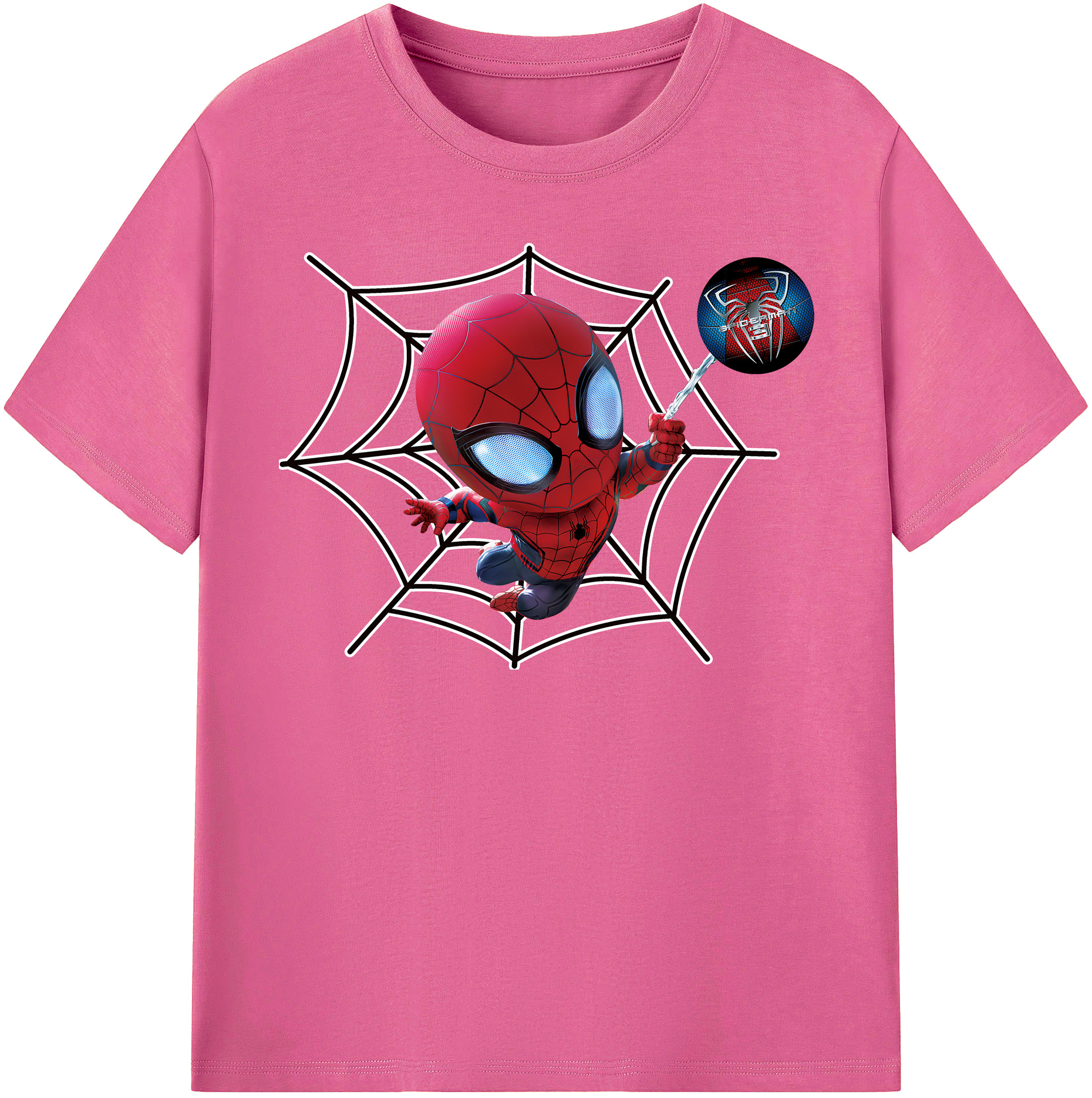 （画像用） Spider Man スパイダーマン レディースカジュアルプリントTシャツ（綿100％）