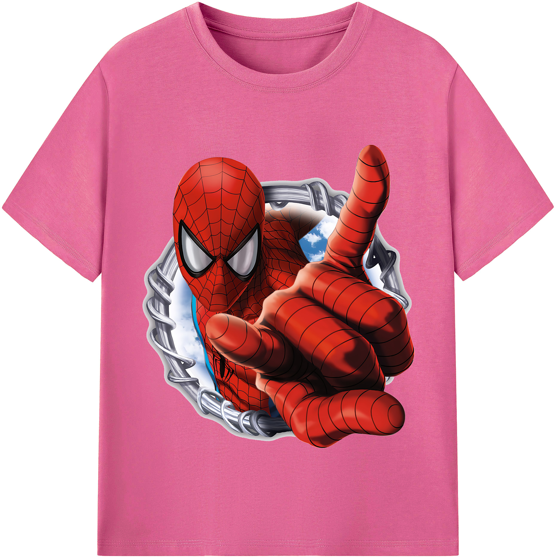 （画像用） Spider Man スパイダーマン レディースカジュアルプリントTシャツ（綿100％）