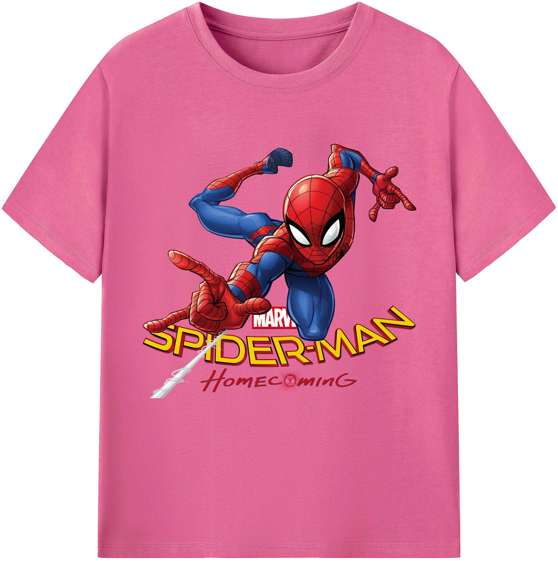 Spider Man スパイダーマン レディースカジュアルプリントTシャツ（綿100％）