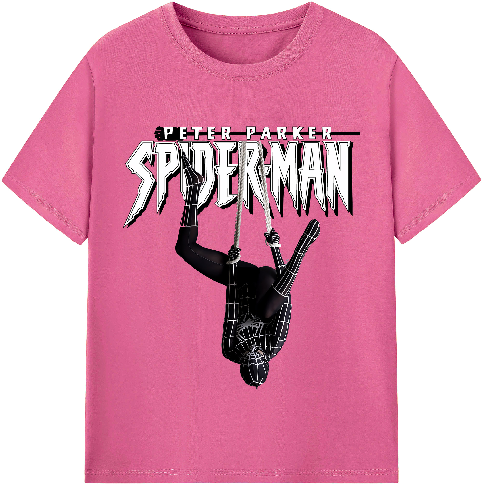 （画像用） Spider Man スパイダーマン レディースカジュアルプリントTシャツ（綿100％）