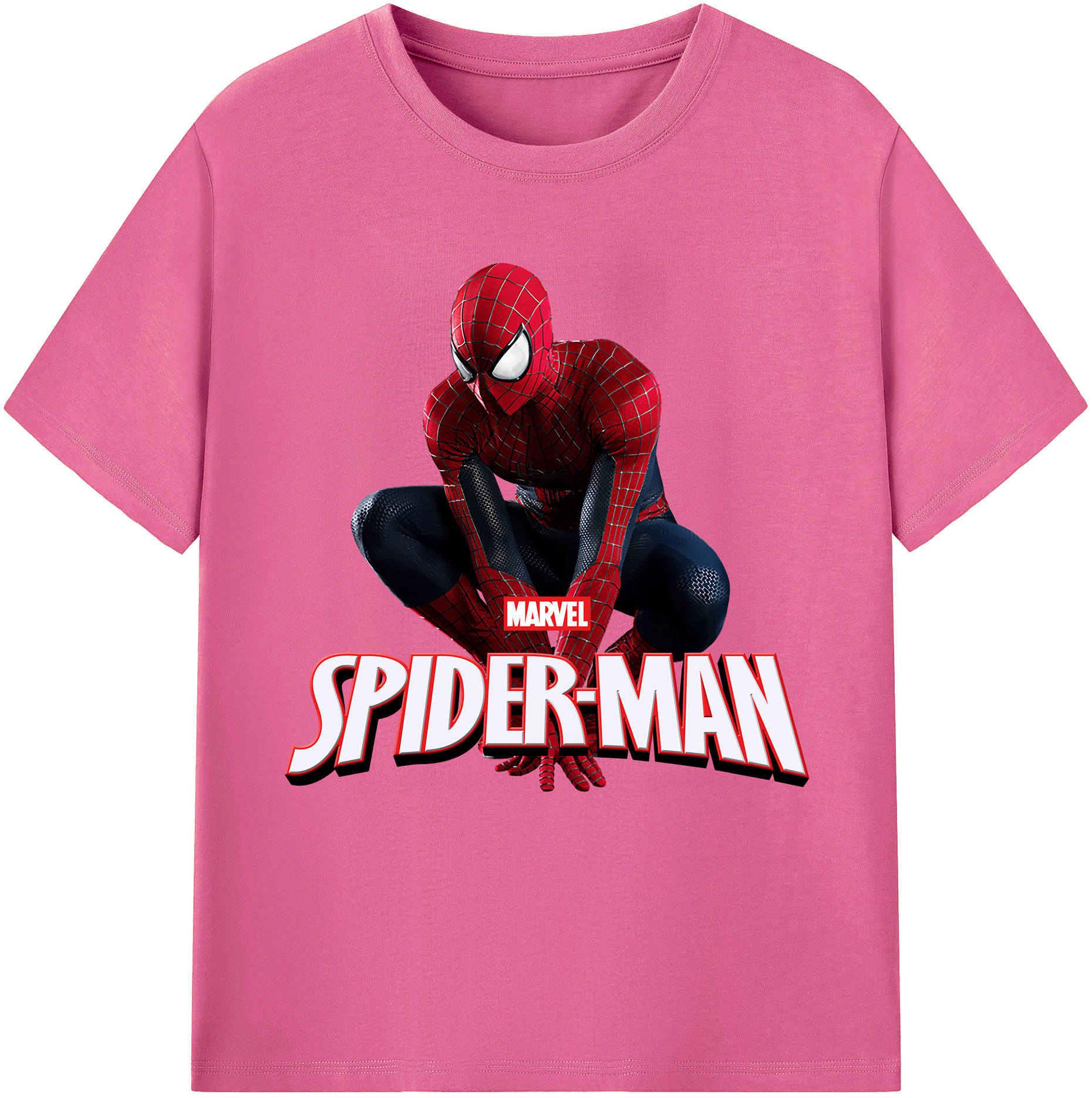 （画像用） Spider Man スパイダーマン レディースカジュアルプリントTシャツ（綿100％）