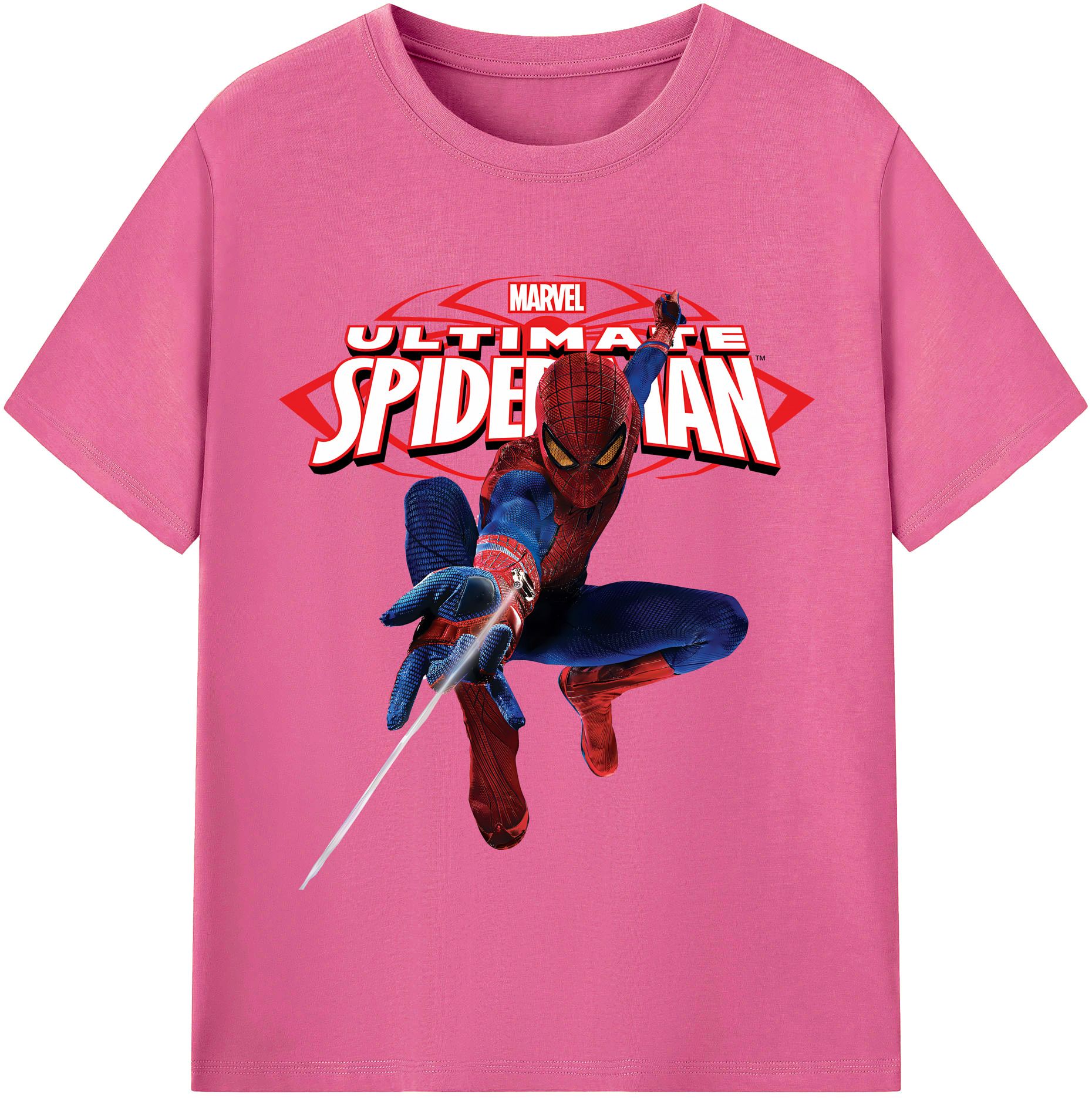 （画像用） Spider Man スパイダーマン レディースカジュアルプリントTシャツ（綿100％）