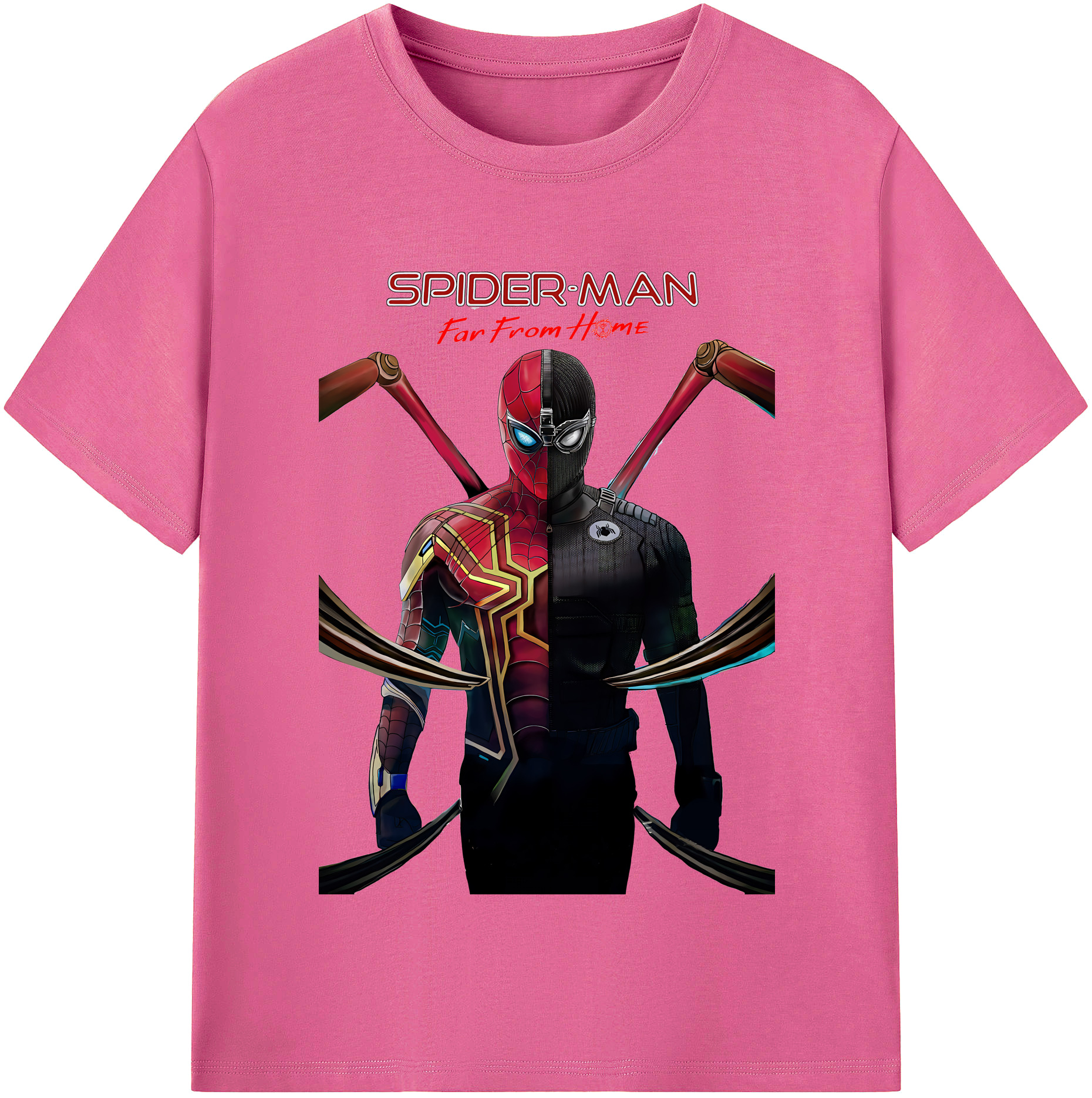 （画像用） Spider Man スパイダーマン レディースカジュアルプリントTシャツ（綿100％）