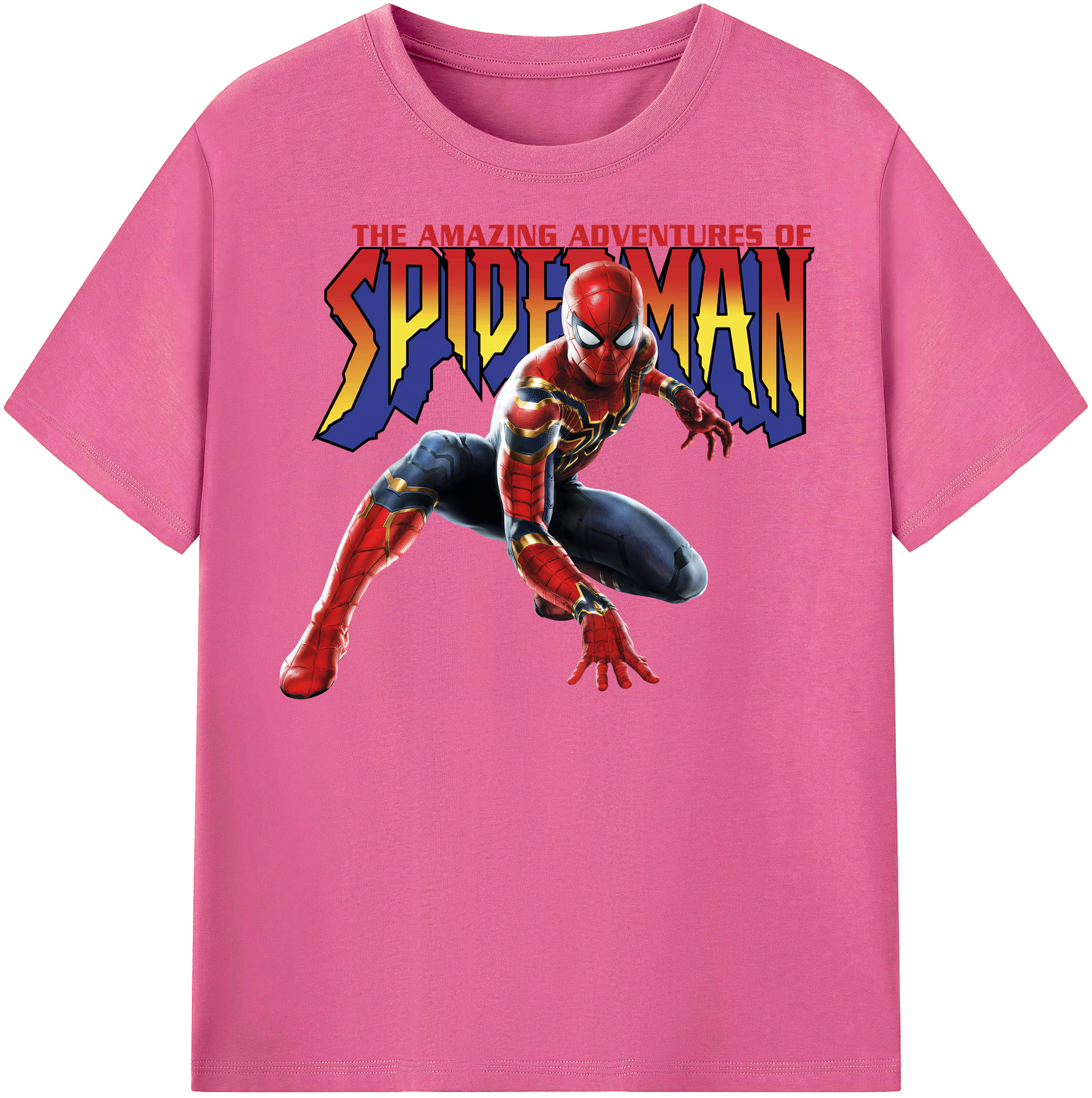 （画像用） Spider Man スパイダーマン レディースカジュアルプリントTシャツ（綿100％）