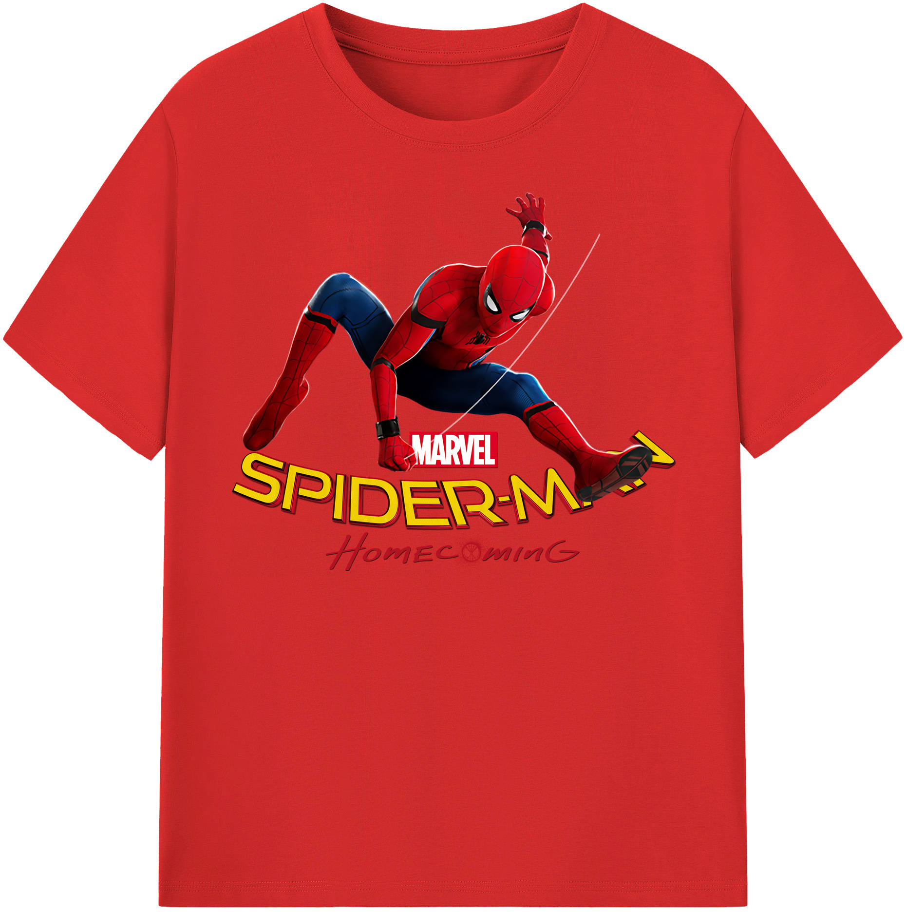 Spider Man スパイダーマン レディースカジュアルプリントTシャツ（綿100％）