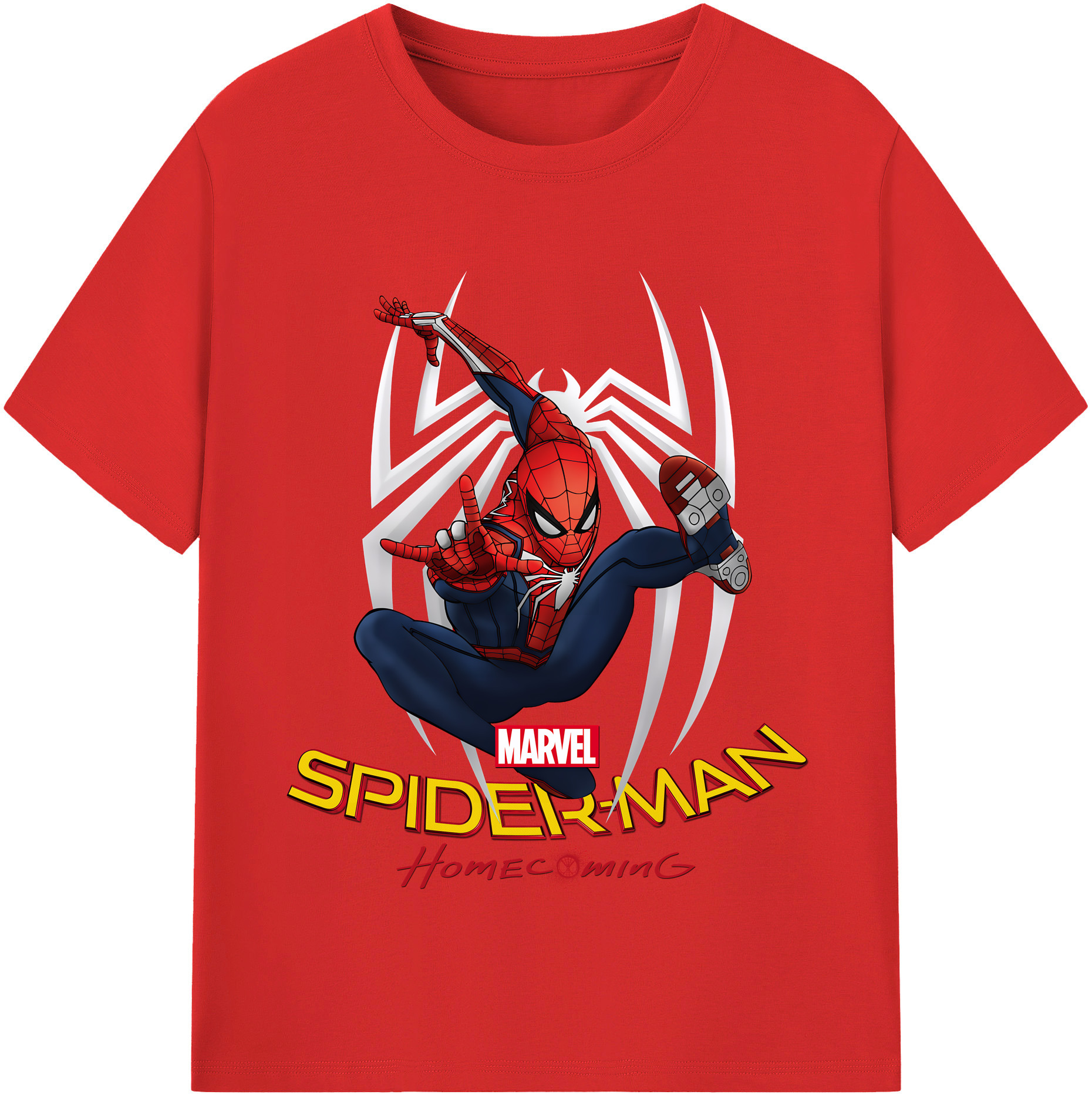 （画像用） Spider Man スパイダーマン レディースカジュアルプリントTシャツ（綿100％）