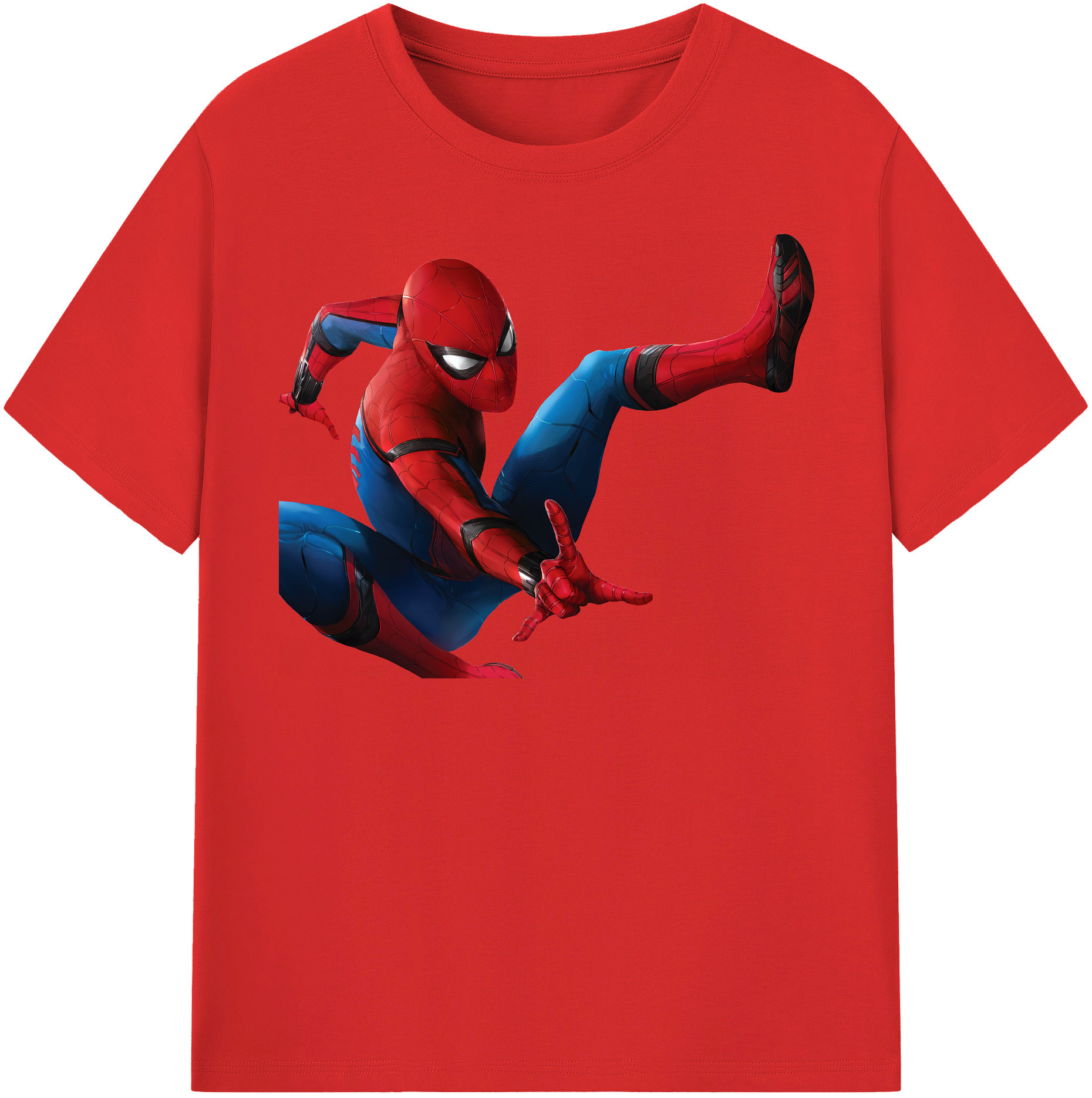 （画像用） Spider Man スパイダーマン レディースカジュアルプリントTシャツ（綿100％）