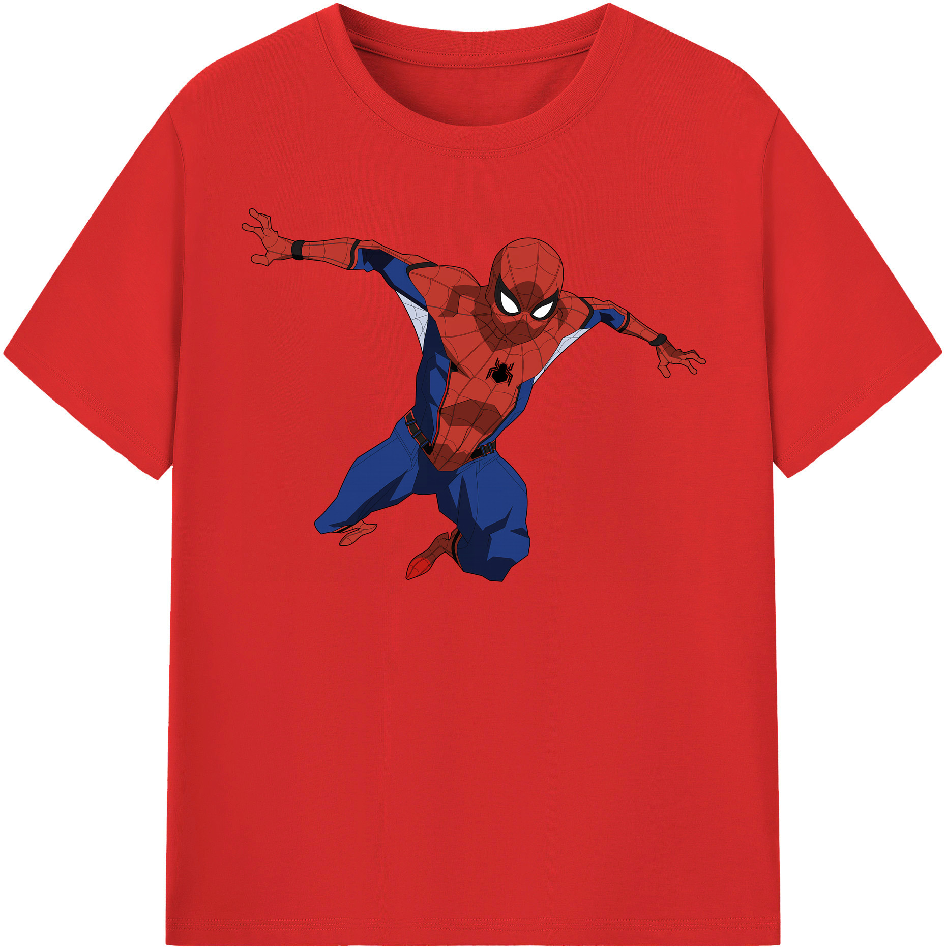 （画像用） Spider Man スパイダーマン レディースカジュアルプリントTシャツ（綿100％）