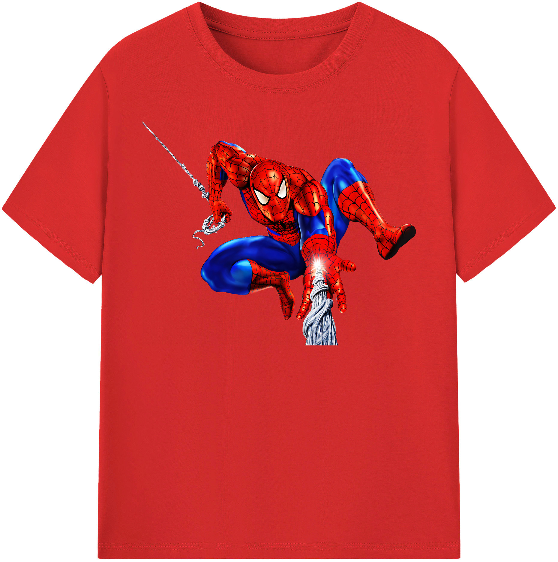 （画像用） Spider Man スパイダーマン レディースカジュアルプリントTシャツ（綿100％）
