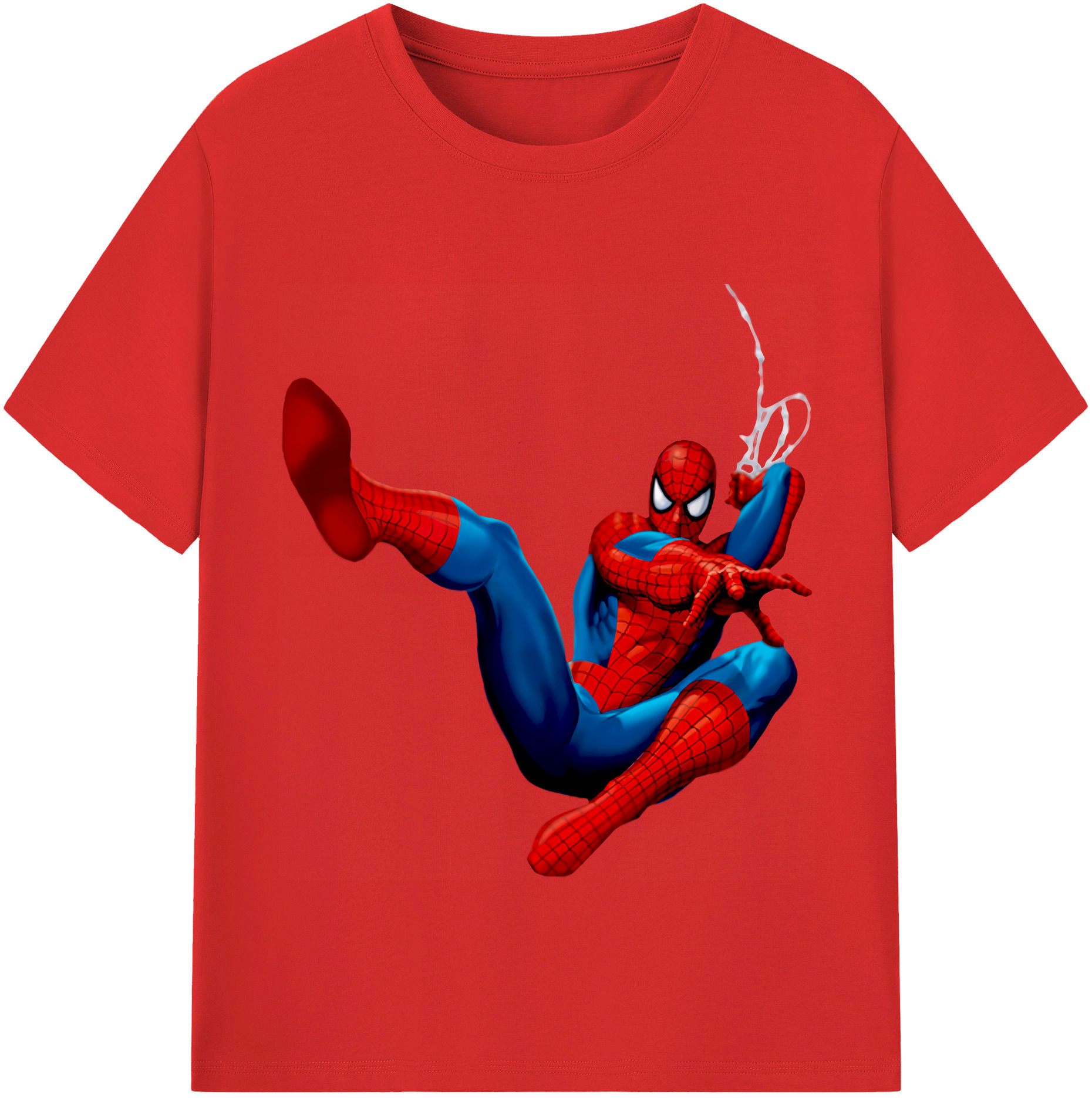 （画像用） Spider Man スパイダーマン レディースカジュアルプリントTシャツ（綿100％）